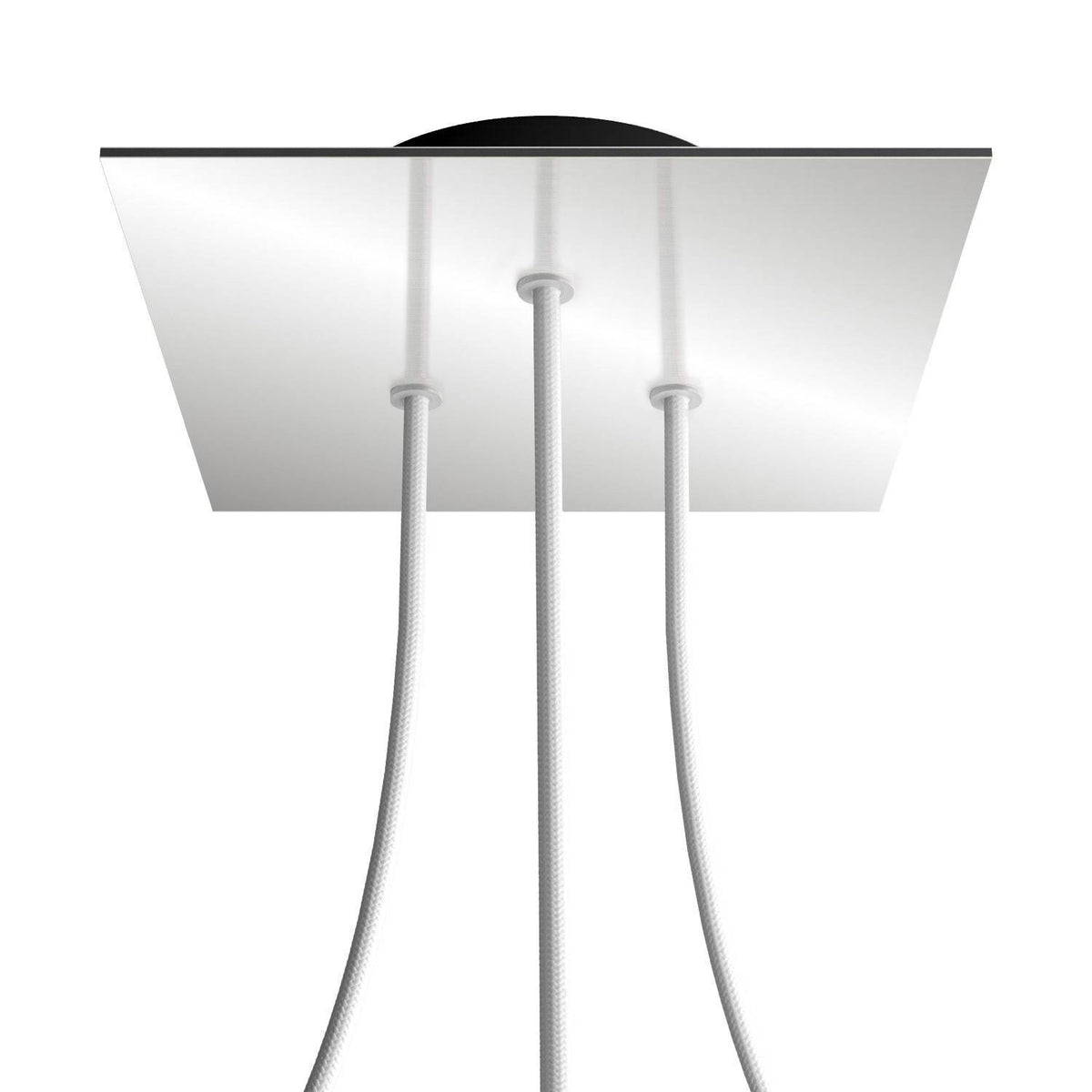 Čtvercový stropní baldachýn Rose-One System 200 mm, kovový s 3 otvory