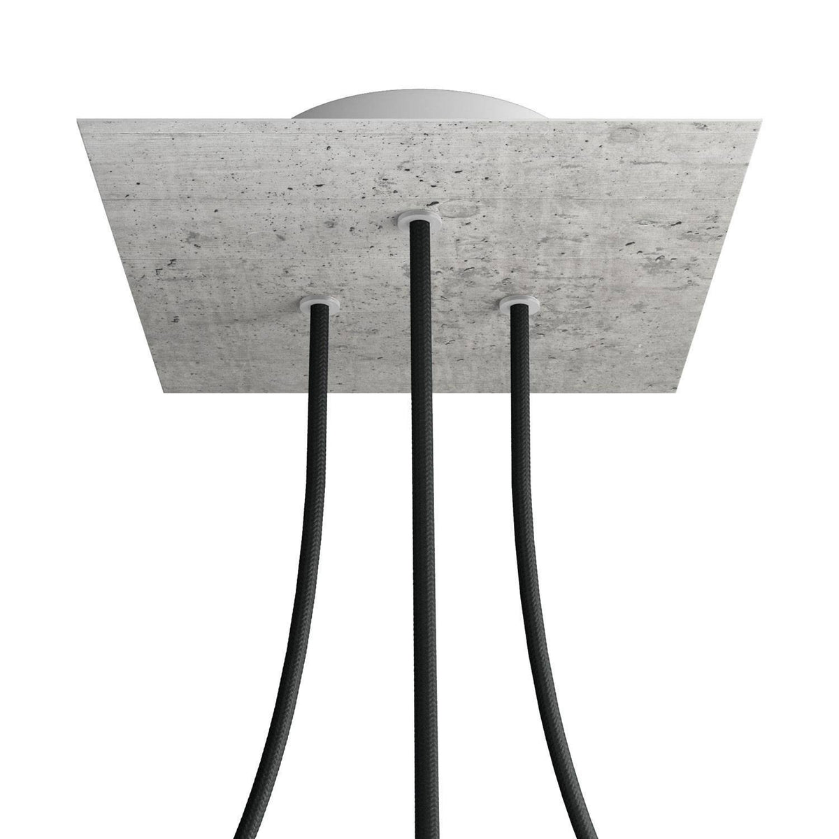 Čtvercový stropní baldachýn Rose-One System 200 mm, kovový s 3 otvory