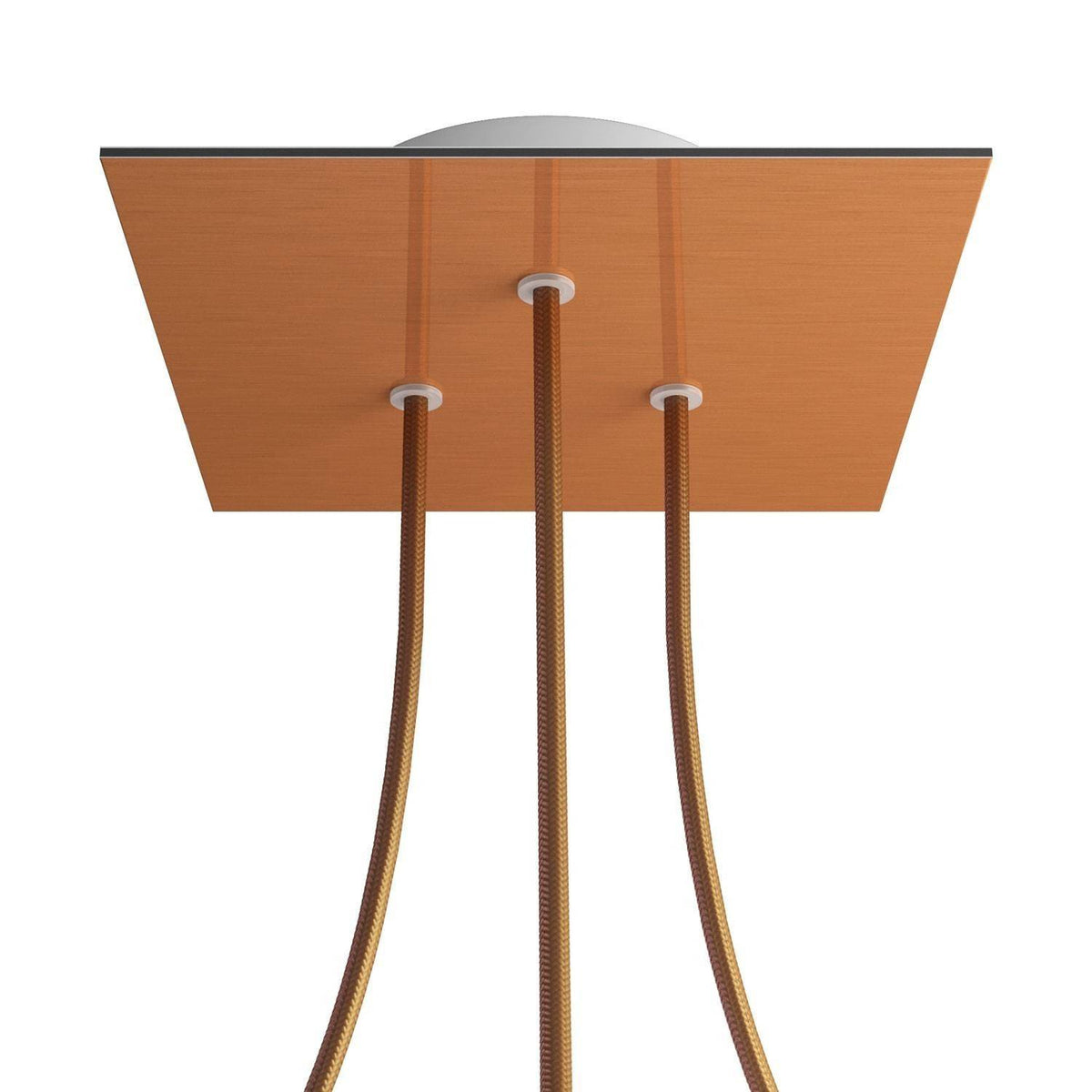 Čtvercový stropní baldachýn Rose-One System 200 mm, kovový s 3 otvory