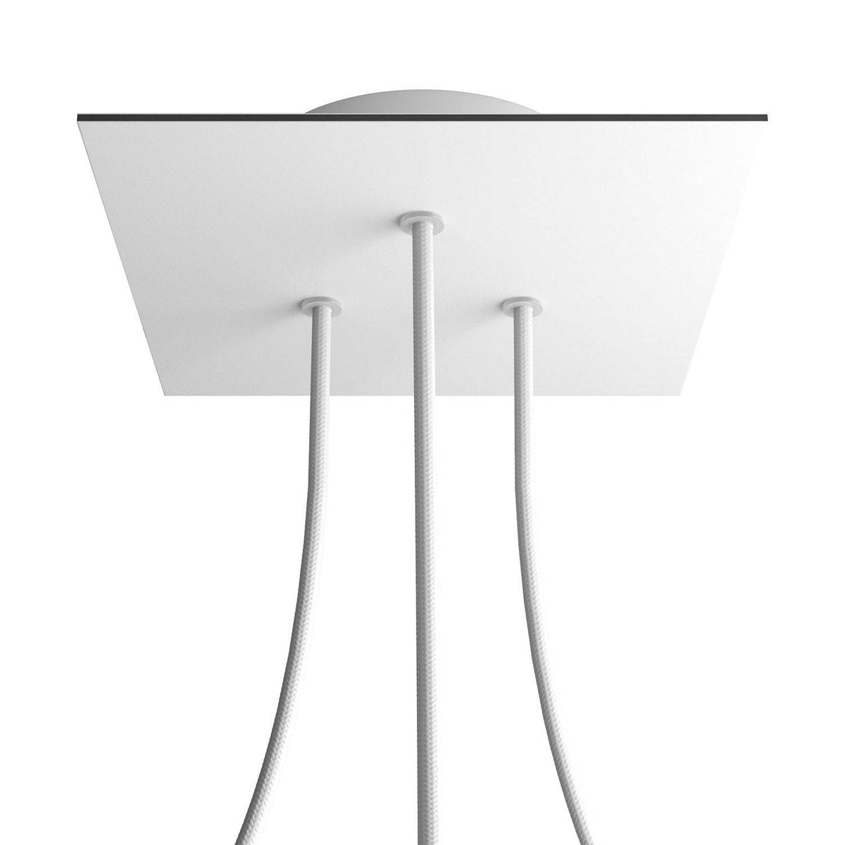 Čtvercový stropní baldachýn Rose-One System 200 mm, kovový s 3 otvory