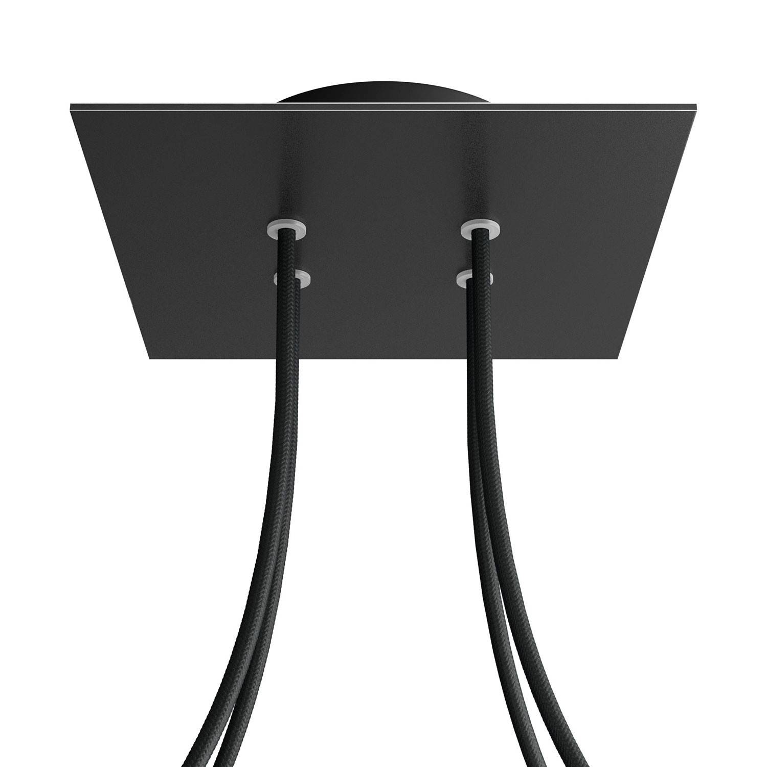 Čtvercový stropní baldachýn Rose-One System 200 mm, kovový, 4 otvory