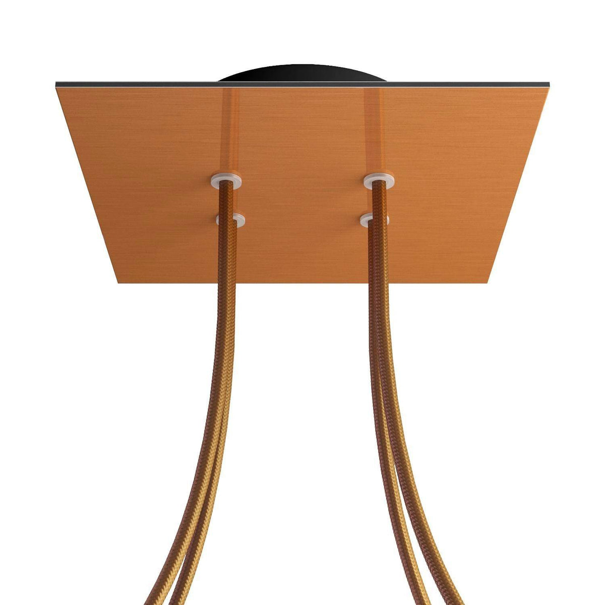 Čtvercový stropní baldachýn Rose-One System 200 mm, kovový, 4 otvory