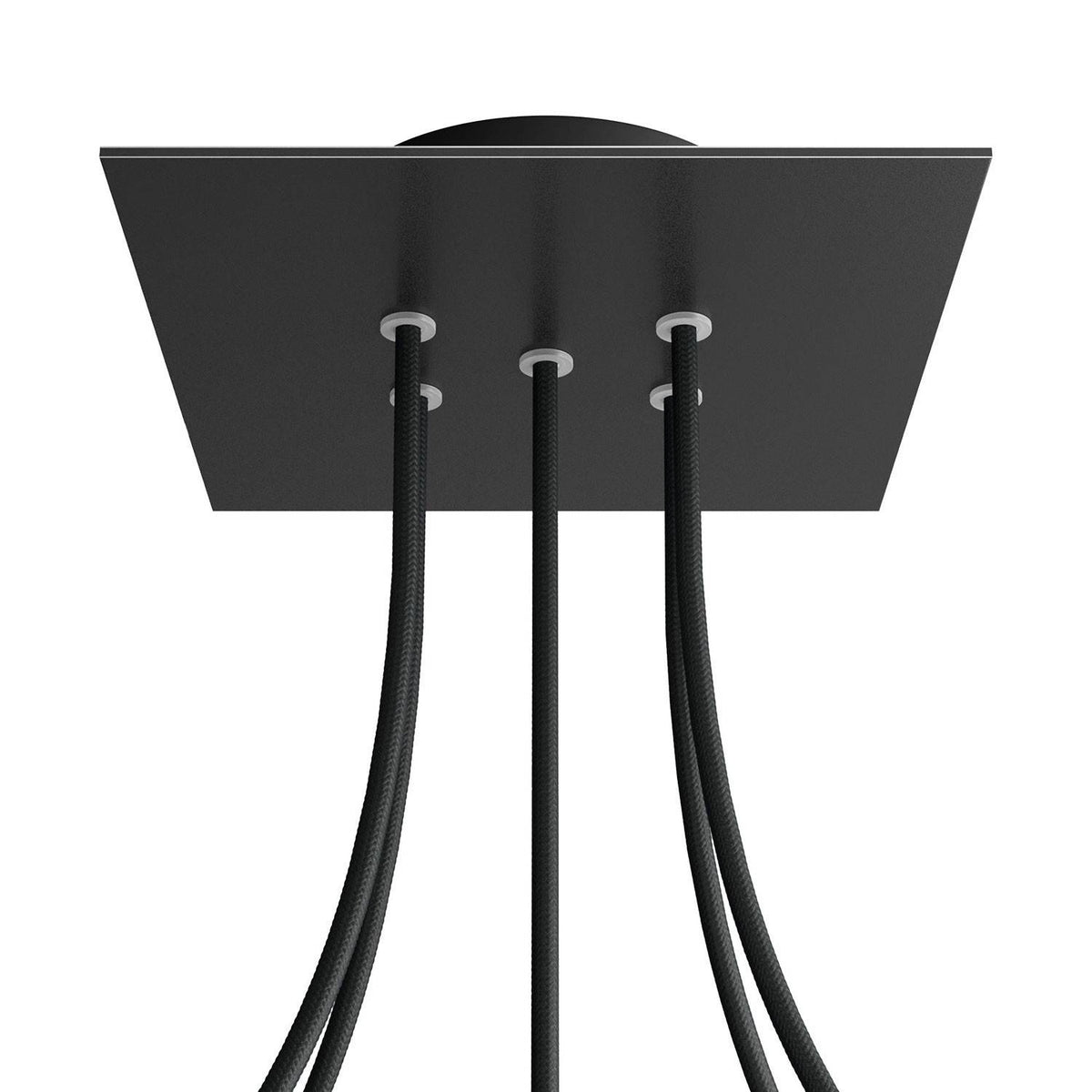 Čtvercový stropní baldachýn Rose-One System 200 mm, kovový, 5 otvorů