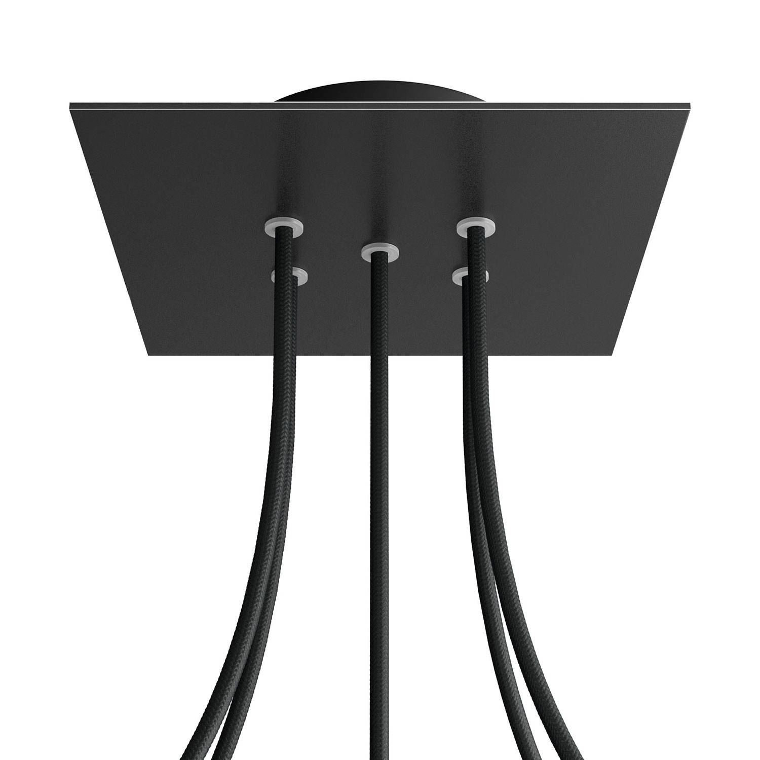 Čtvercový stropní baldachýn Rose-One System 200 mm, kovový, 5 otvorů