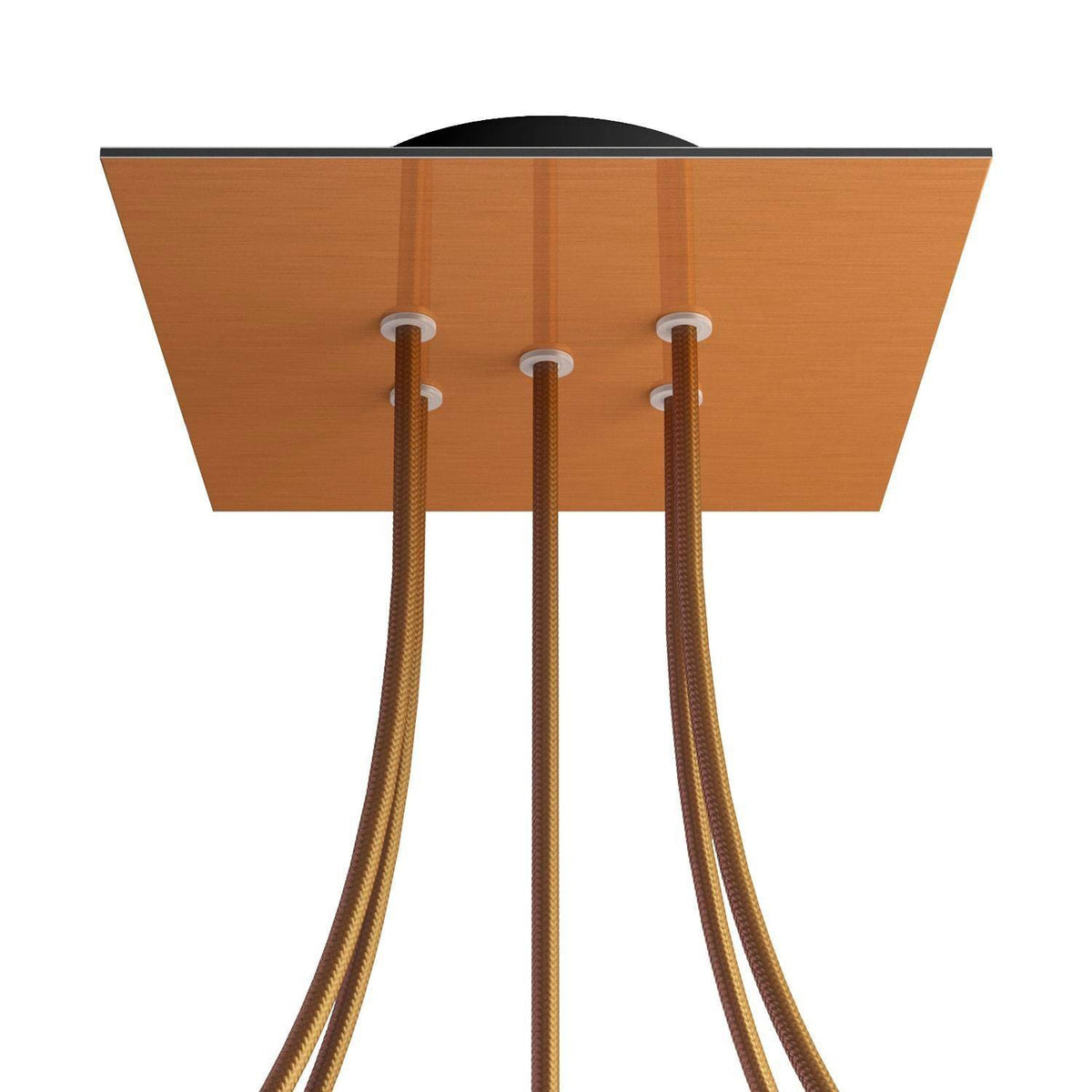 Čtvercový stropní baldachýn Rose-One System 200 mm, kovový, 5 otvorů