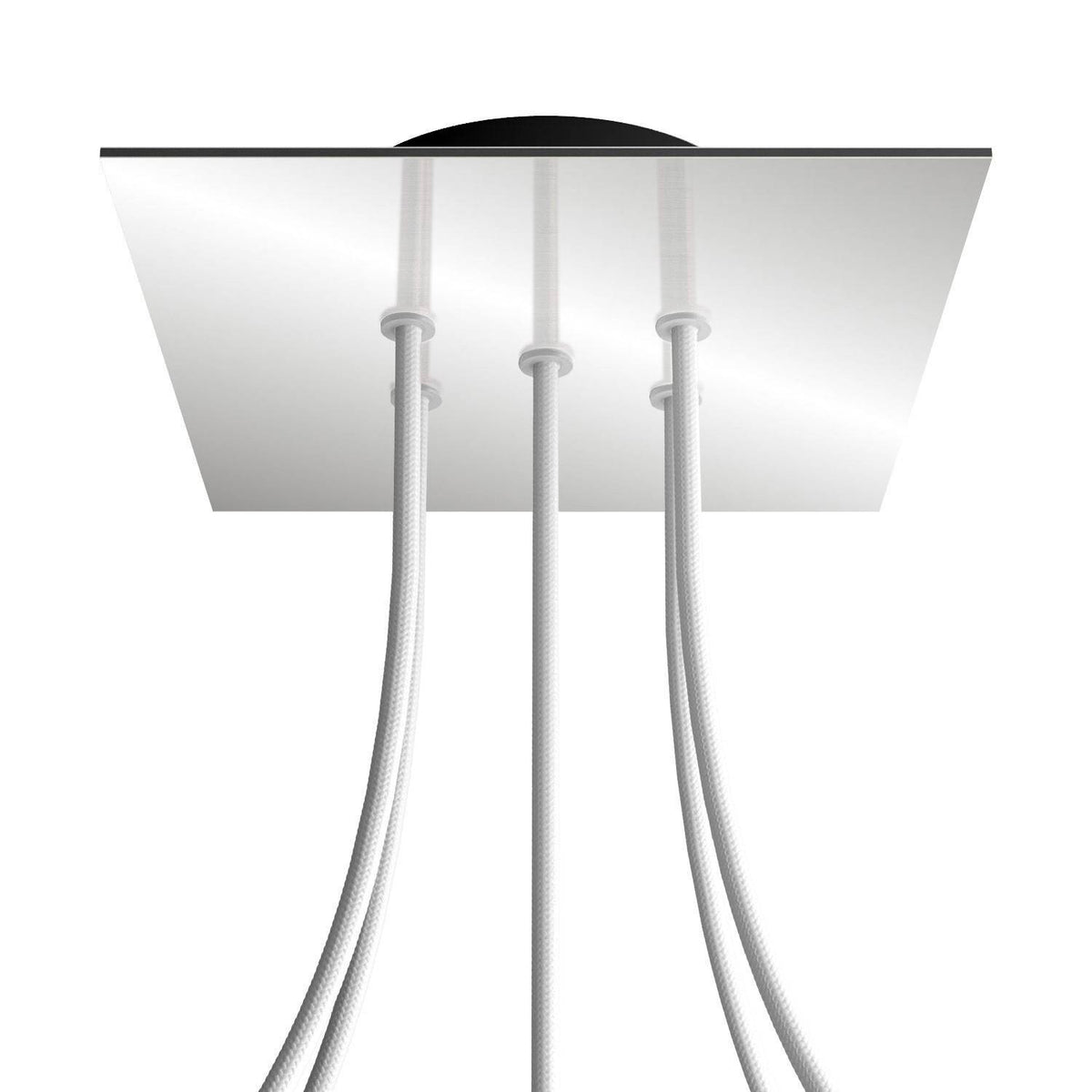 Čtvercový stropní baldachýn Rose-One System 200 mm, kovový, 5 otvorů