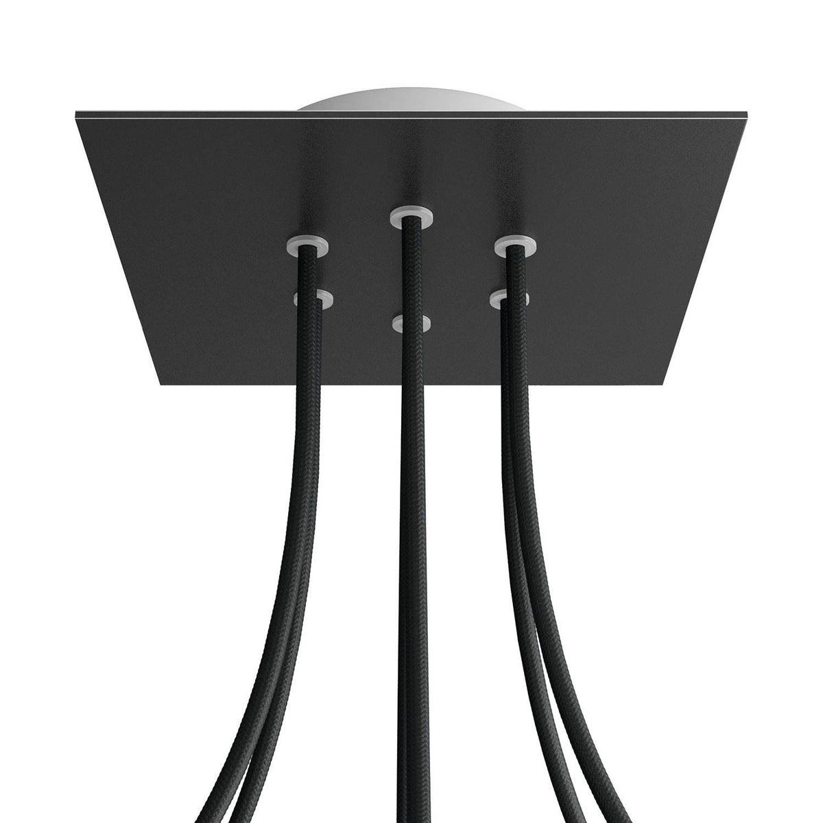 Čtvercový stropní baldachýn Rose-One System 200 mm, kovový, 6 otvorů