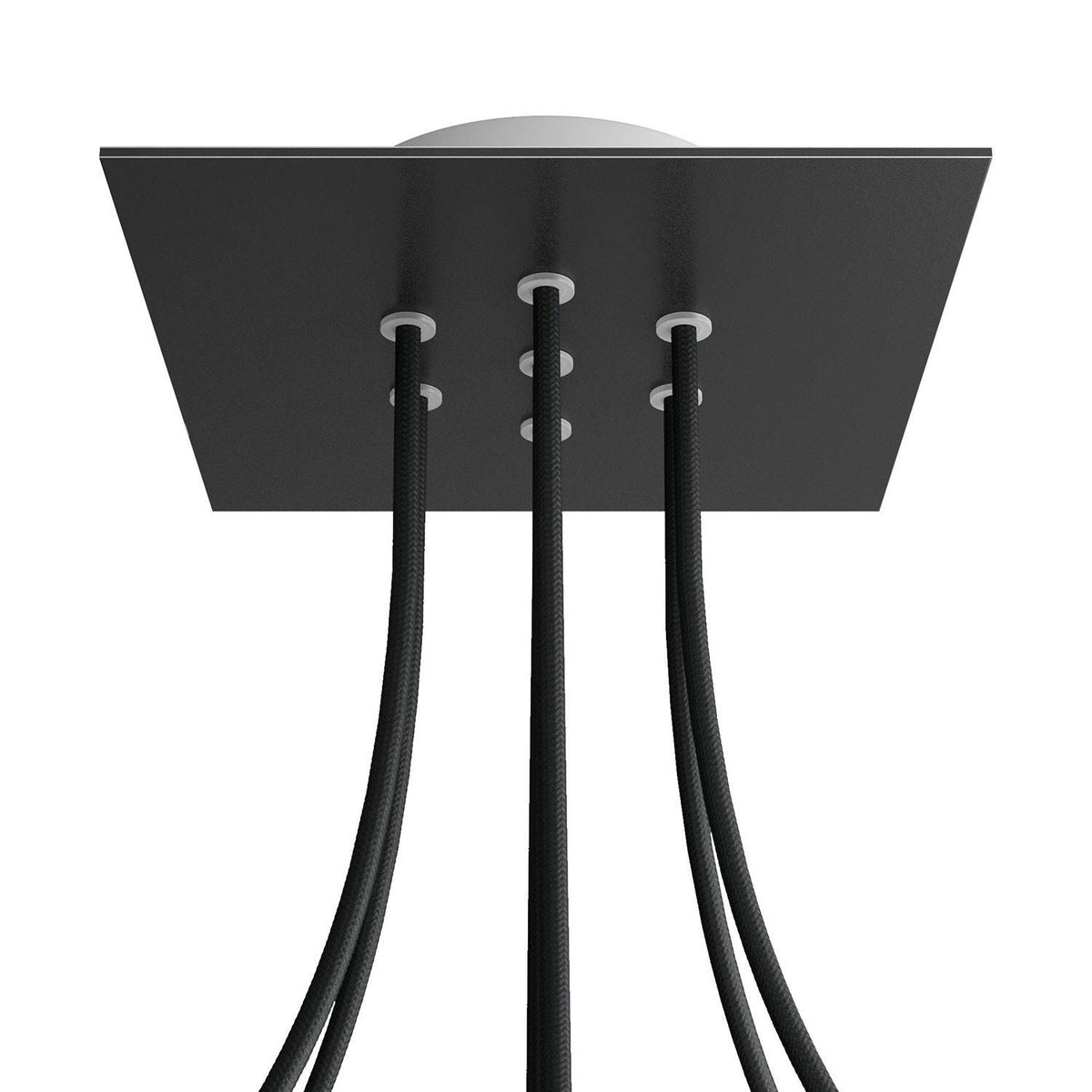 Čtvercový stropní baldachýn Rose-One System 200 mm, kovový, 7 otvorů