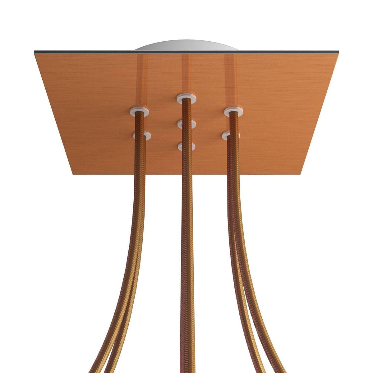 Čtvercový stropní baldachýn Rose-One System 200 mm, kovový, 7 otvorů