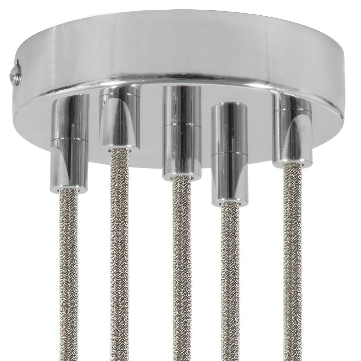 Válcový kovový stropní baldachýn průměr 120 mm, 5 otvorů