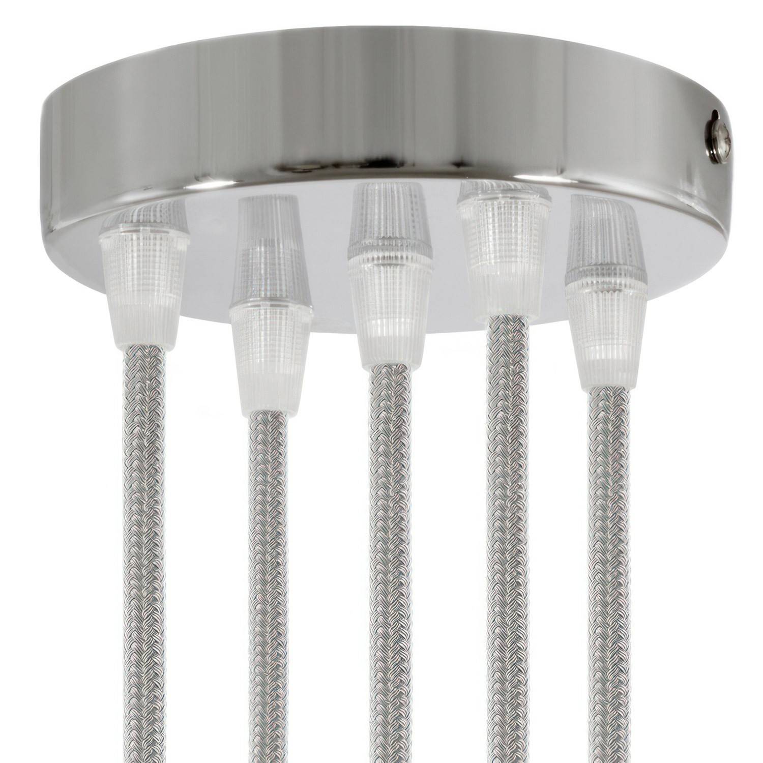 Válcový kovový stropní baldachýn průměr 120 mm, 5 otvorů
