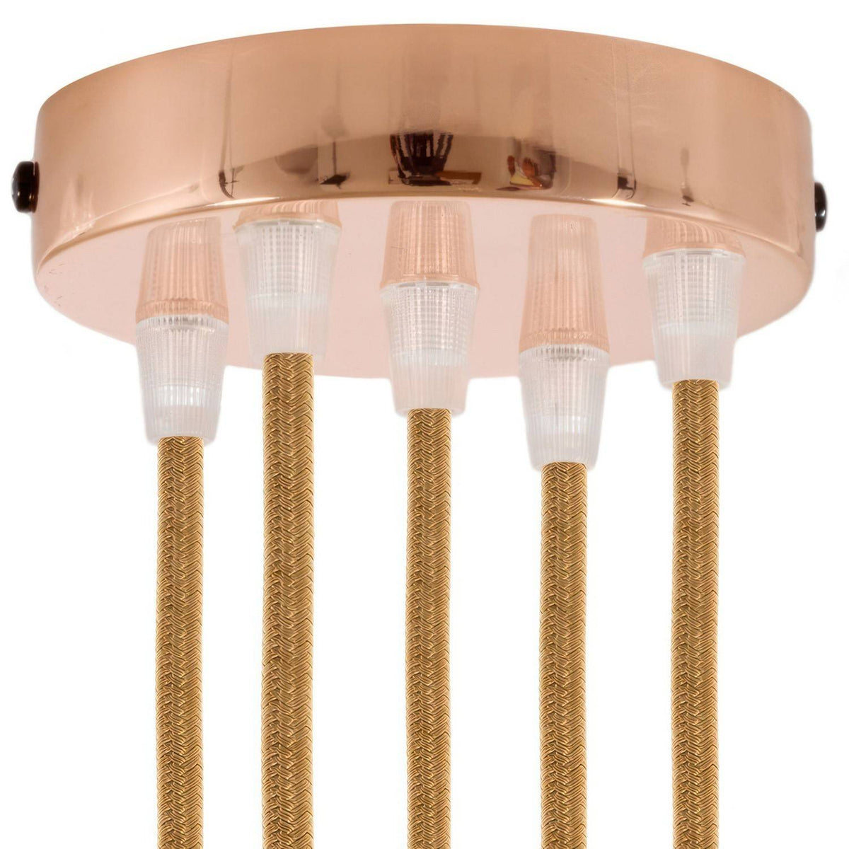 Válcový kovový stropní baldachýn průměr 120 mm, 5 otvorů