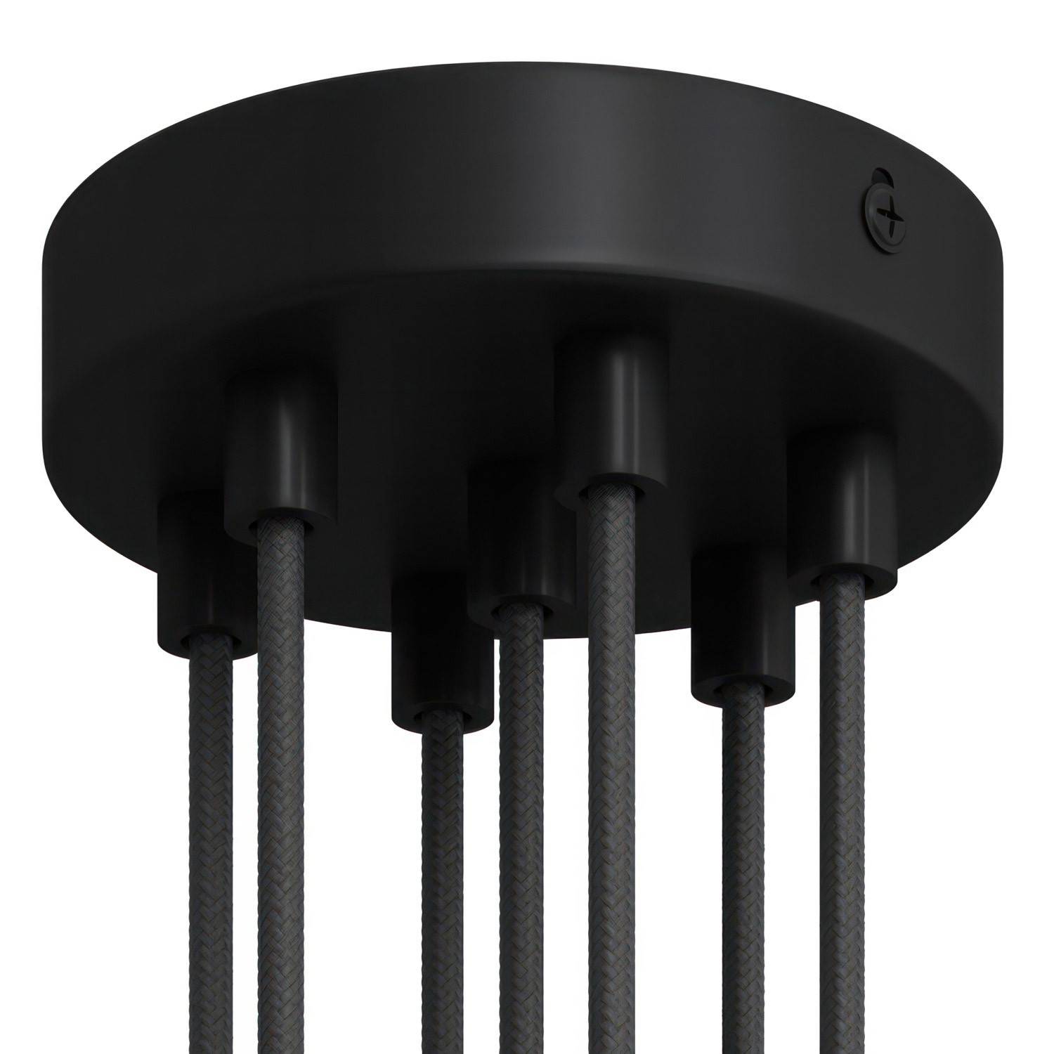 Válcový kovový stropní baldachýn průměr 120 mm, 7 otvorů