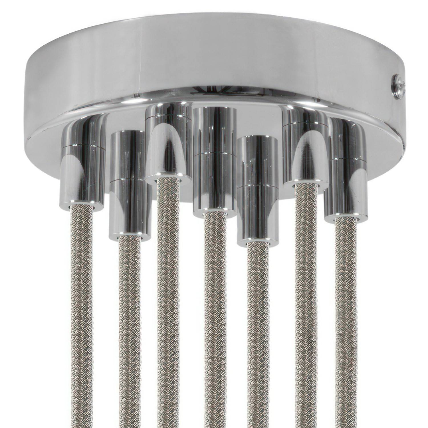 Válcový kovový stropní baldachýn průměr 120 mm, 7 otvorů