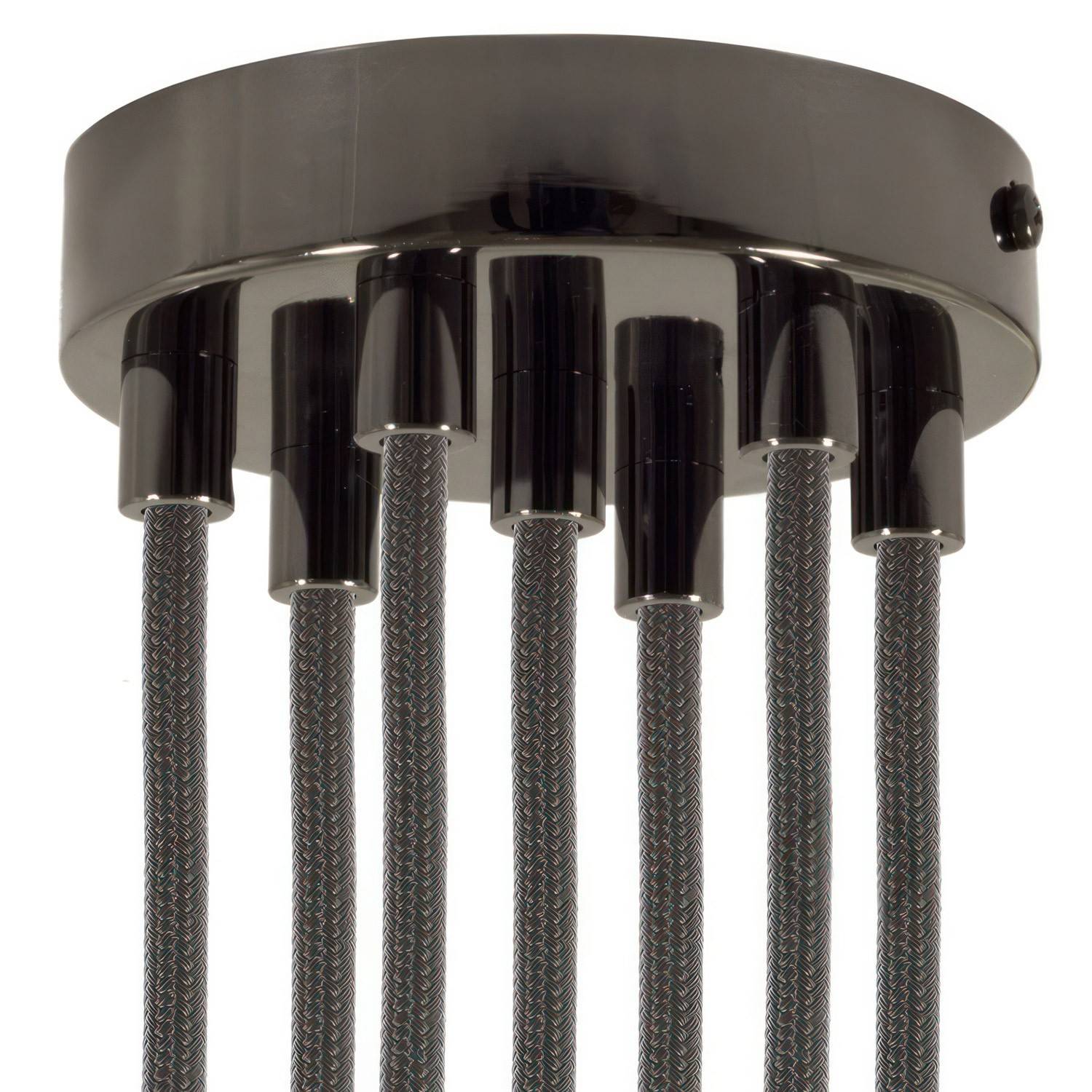 Válcový kovový stropní baldachýn průměr 120 mm, 7 otvorů