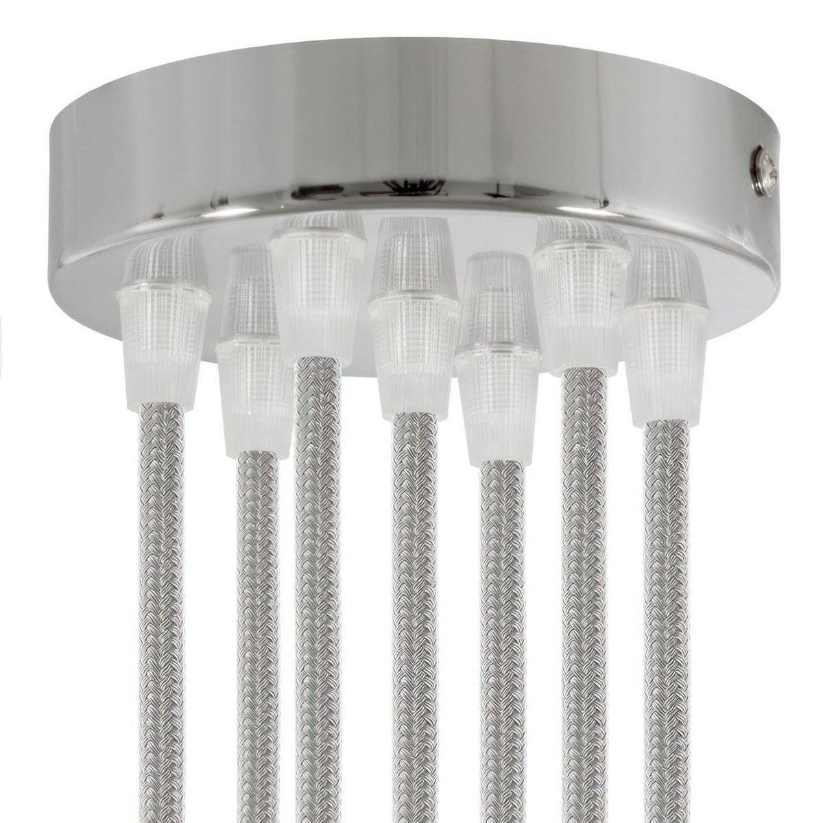 Válcový kovový stropní baldachýn průměr 120 mm, 7 otvorů