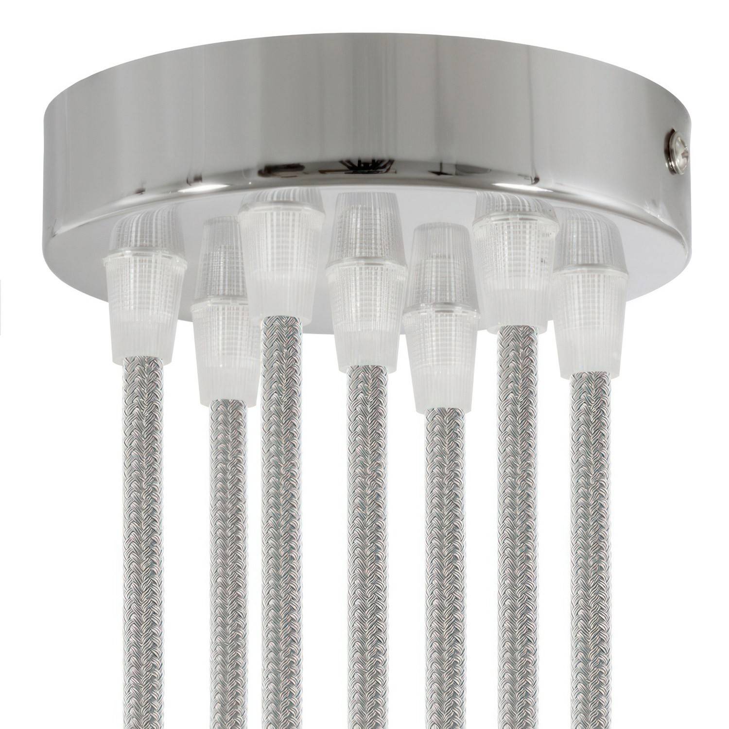 Válcový kovový stropní baldachýn průměr 120 mm, 7 otvorů
