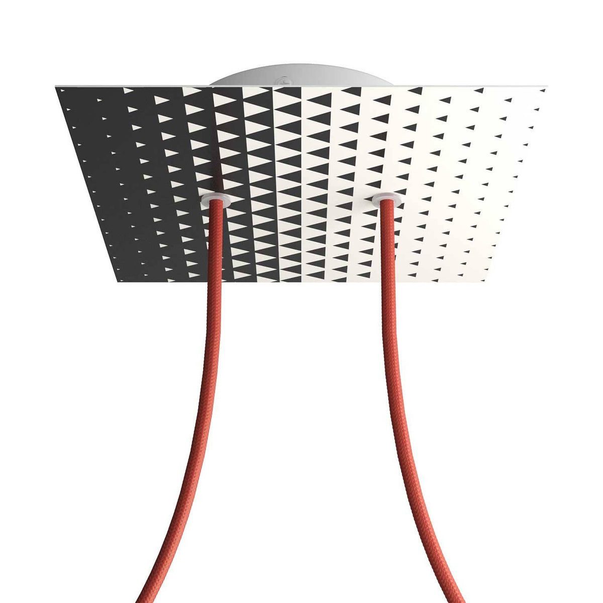 Čtvercový stropní baldachýn Rose-One System 200 mm, kovový, 2+4 otvory