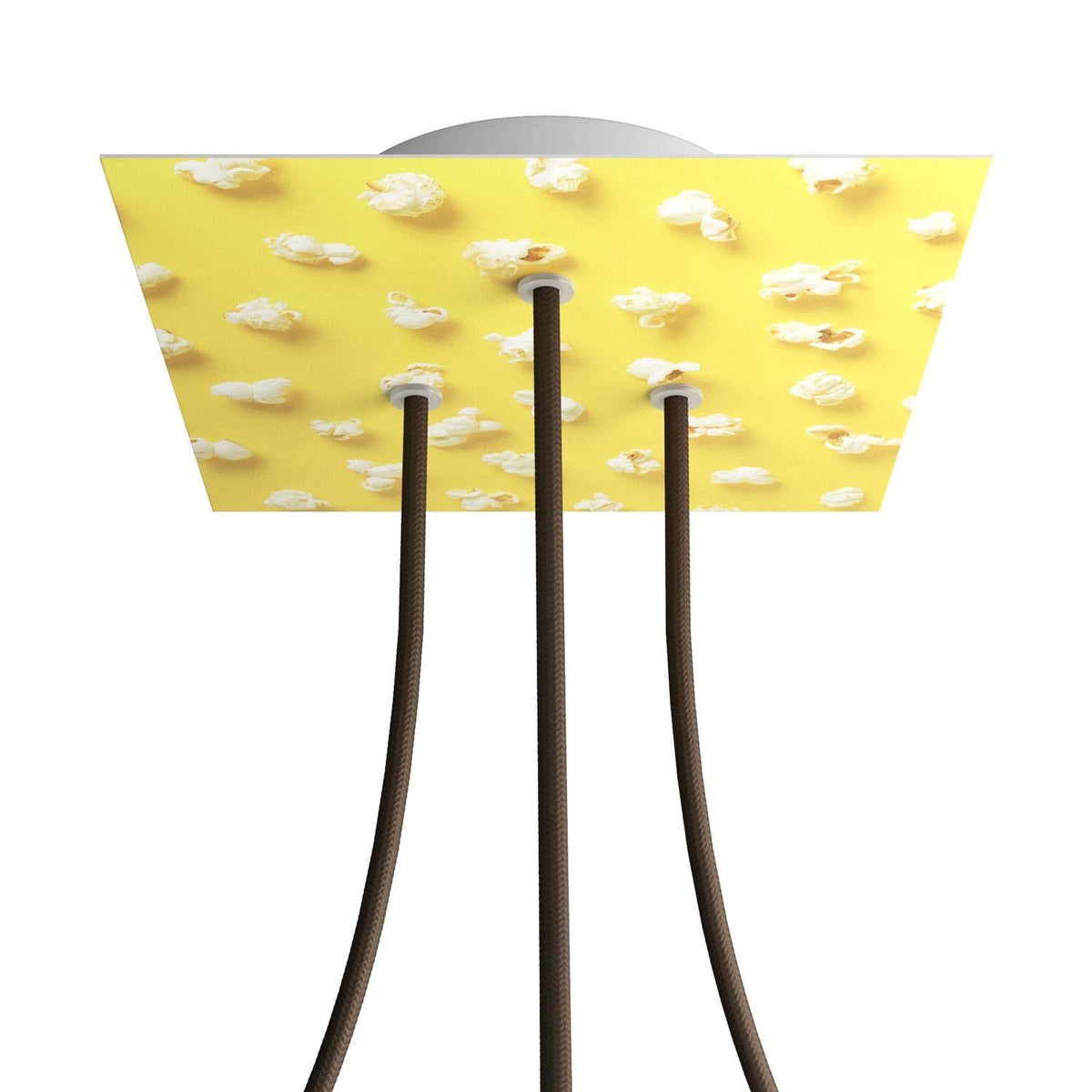 Čtvercový stropní baldachýn Rose-One System 200 mm, kovový, 3 otvory