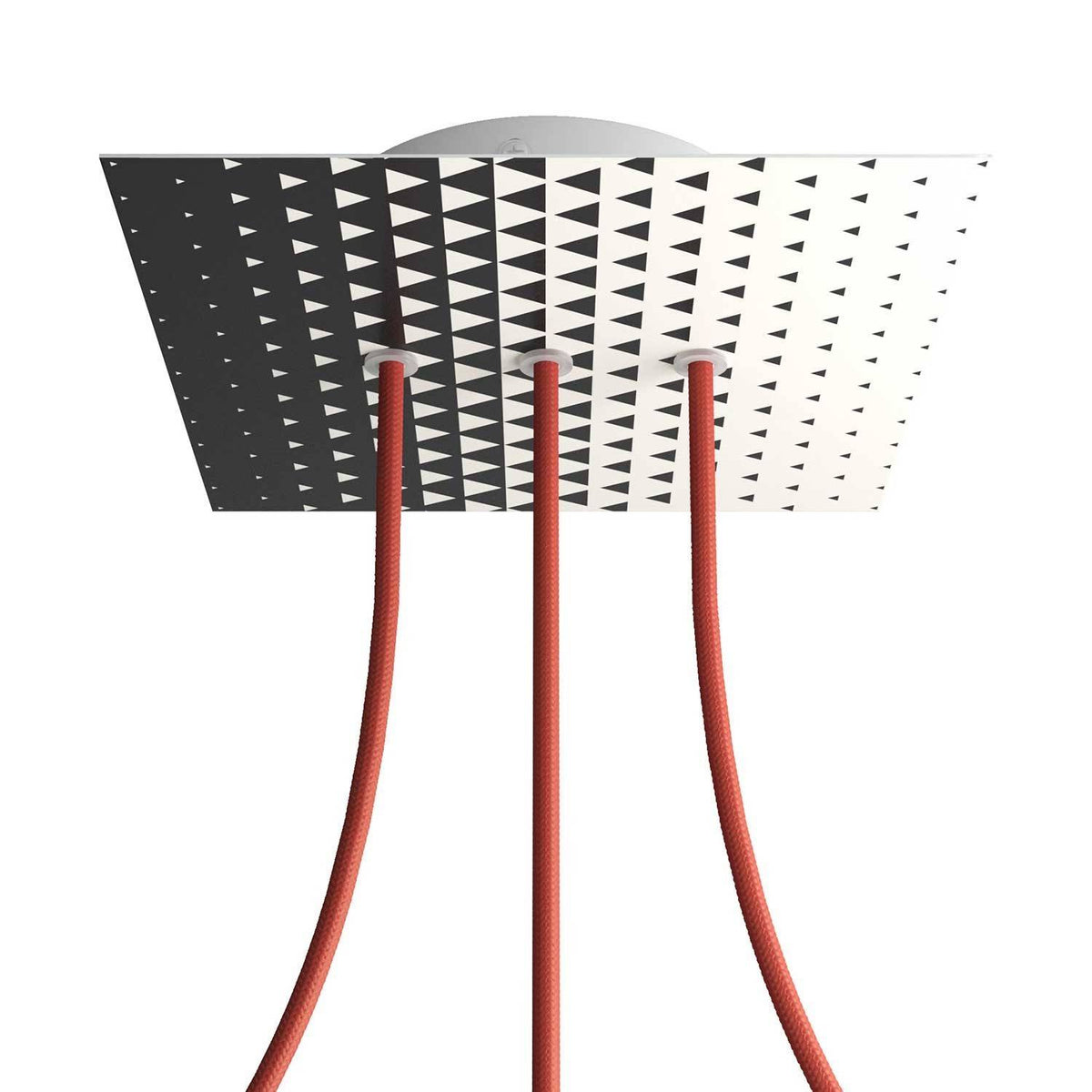 Čtvercový stropní baldachýn Rose-One System 200 mm, kovový, 3+4 otvory