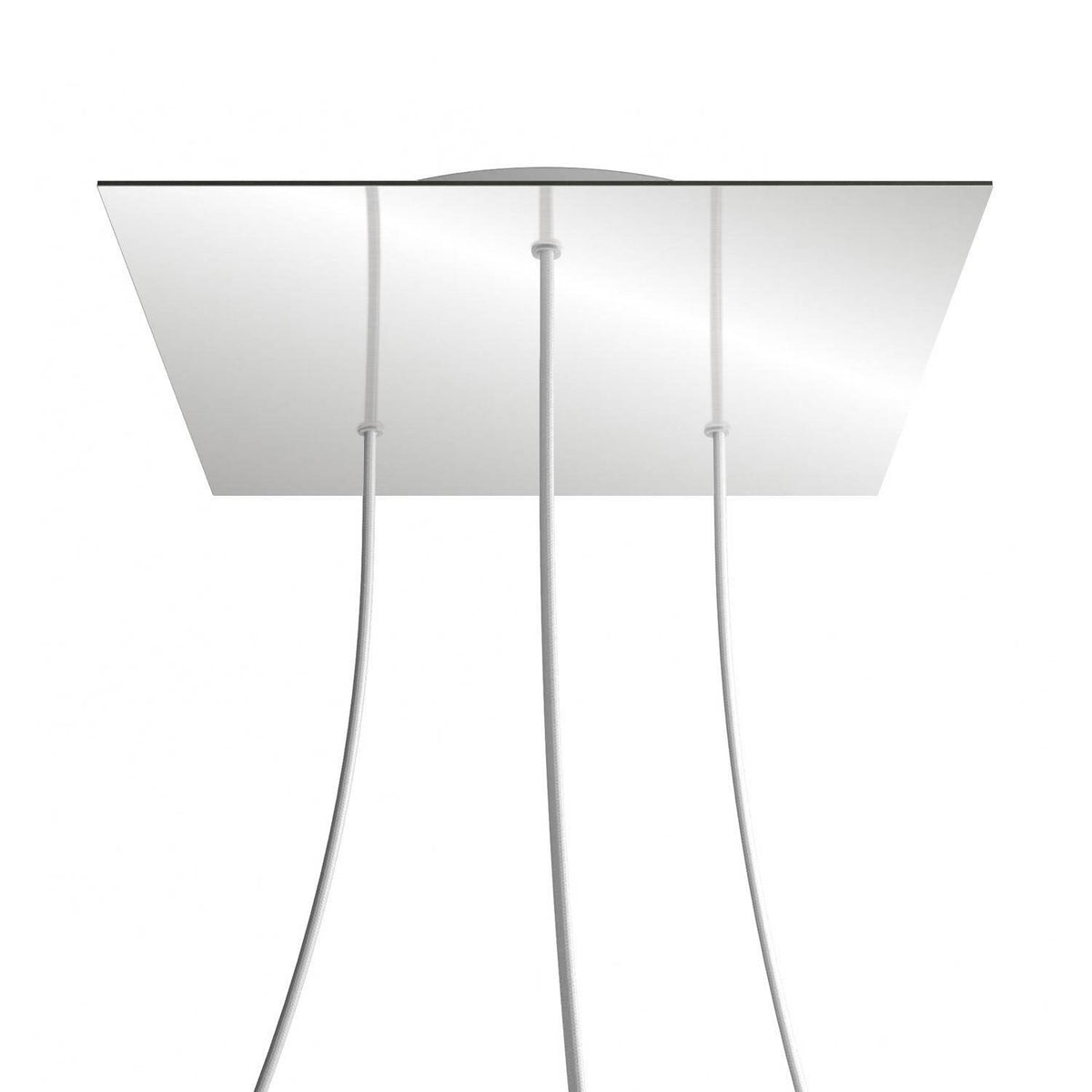 Čtvercový stropní baldachýn Rose-One System - průměr 400 mm, kovový materiál