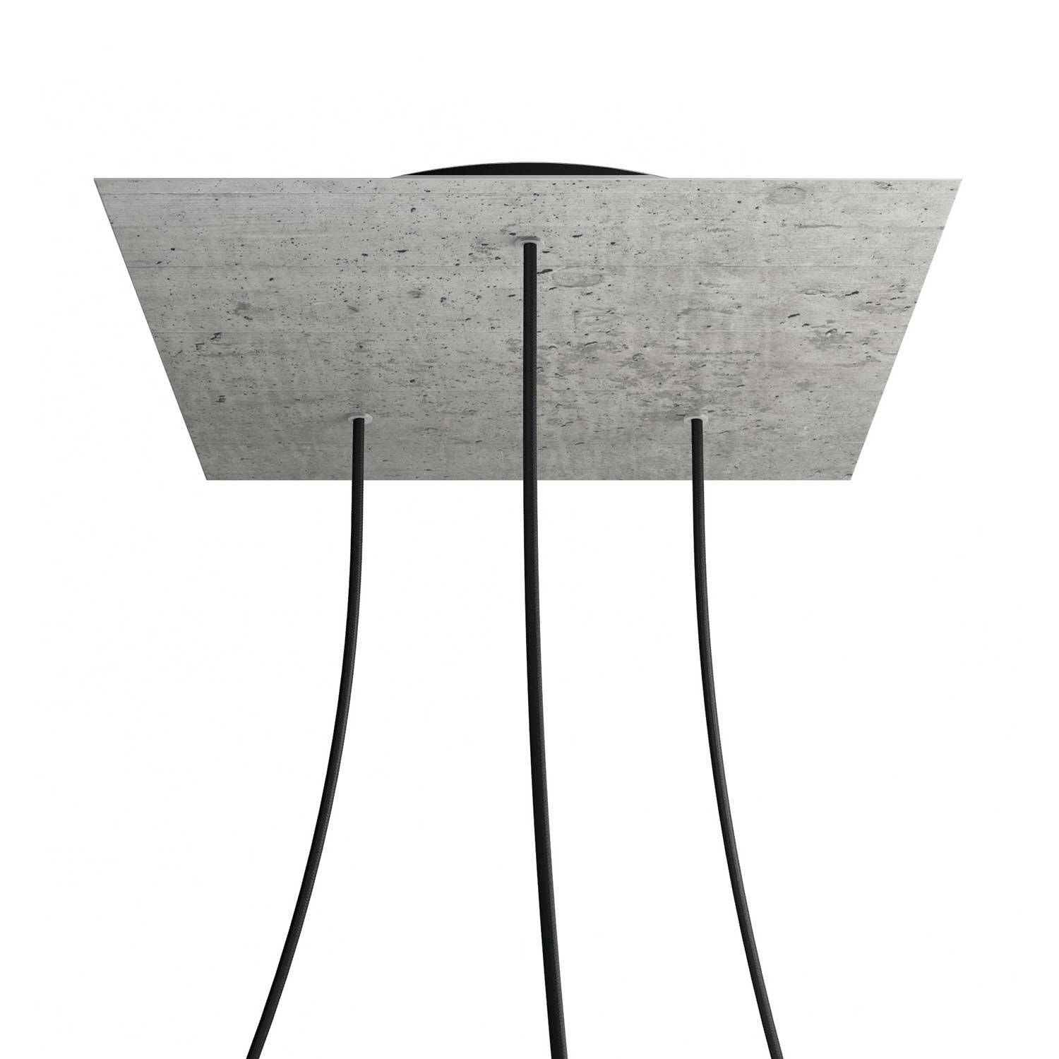 Čtvercový stropní baldachýn Rose-One System - průměr 400 mm, kovový materiál