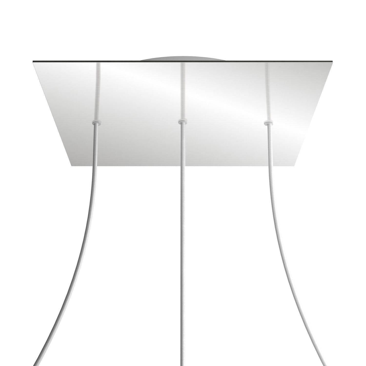 Čtvercový stropní baldachýn Rose-One System - průměr 400 mm, kovový materiál