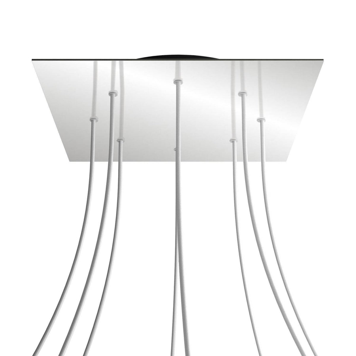 Čtvercový stropní baldachýn Rose-One System - průměr 400 mm, kovový materiál