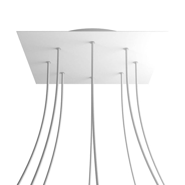 Čtvercový stropní baldachýn Rose-One System - průměr 400 mm, kovový materiál