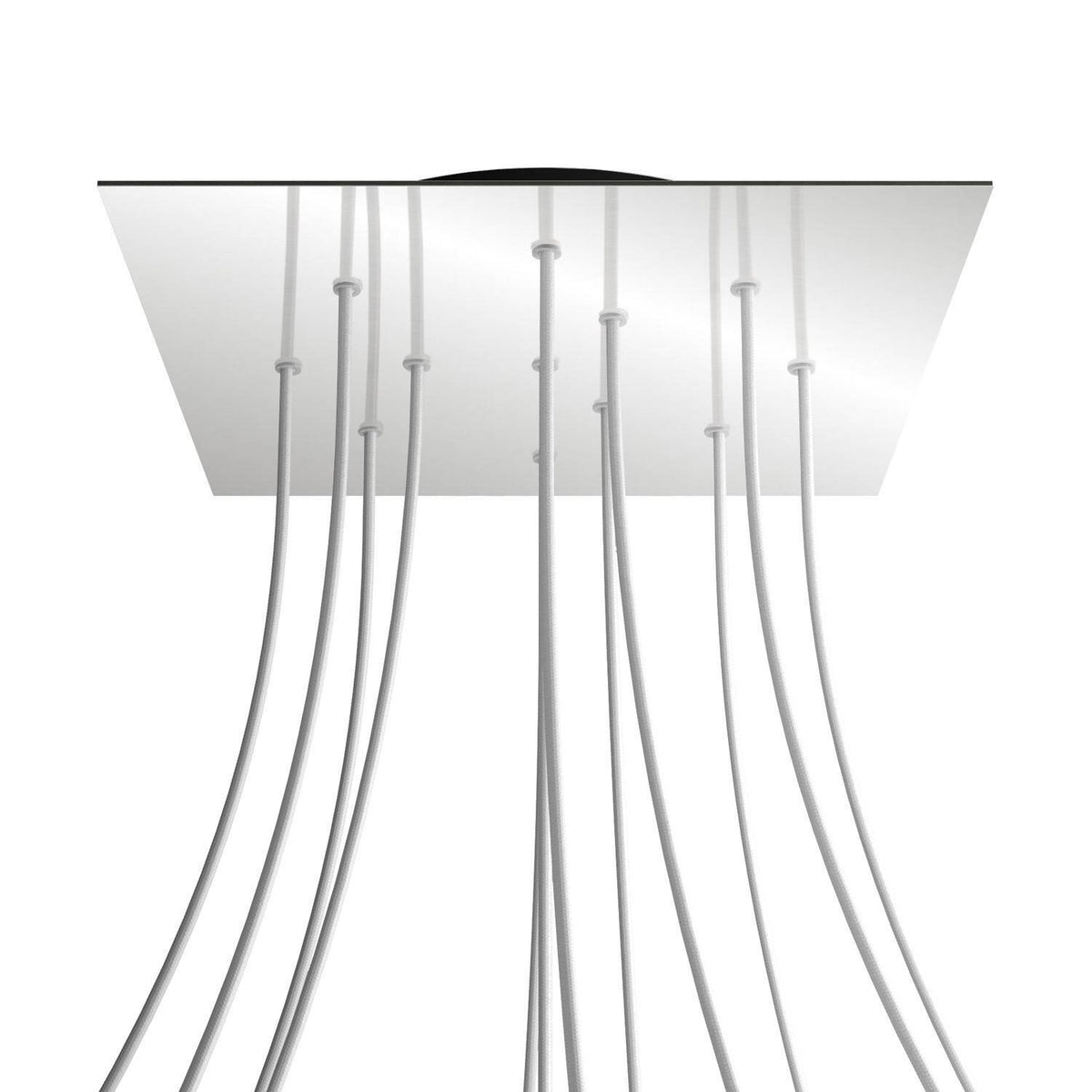 Čtvercový stropní baldachýn Rose-One System - průměr 400 mm, kovový materiál