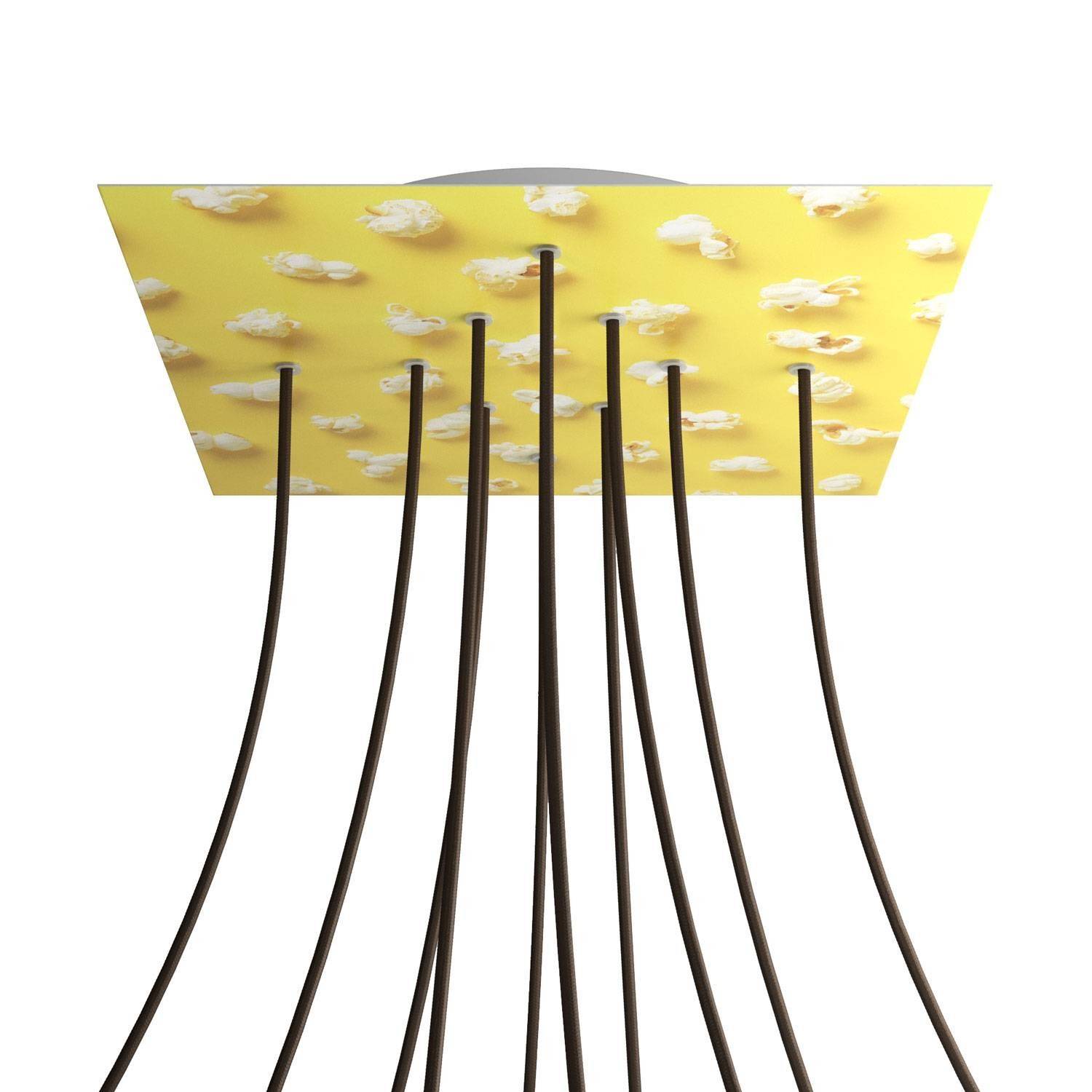 Čtvercový stropní baldachýn Rose-One System - průměr 400 mm, kovový materiál
