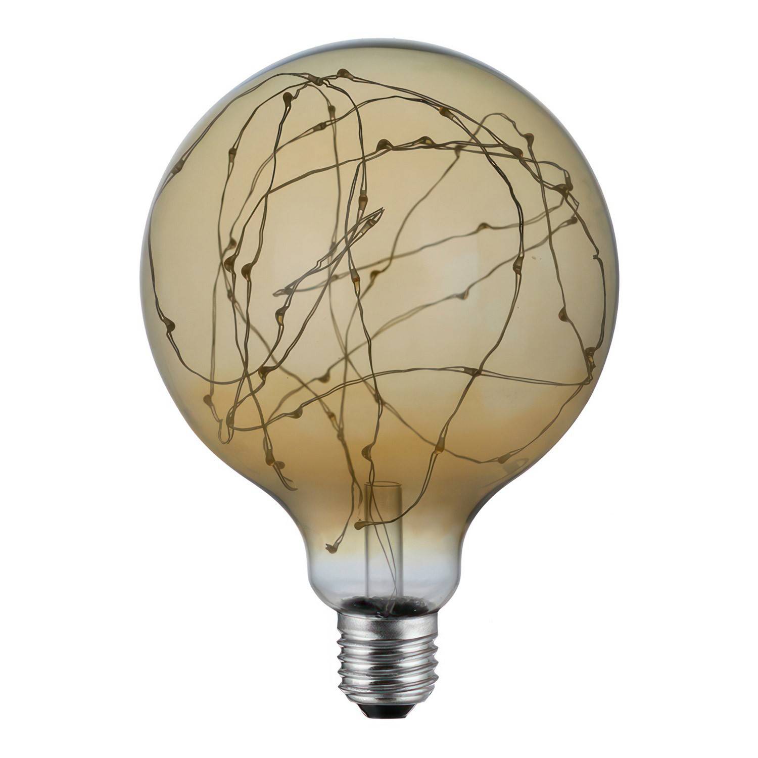 Zlatá LED Glóbus G125, 2W E27, 2000K, průměr 125 mm