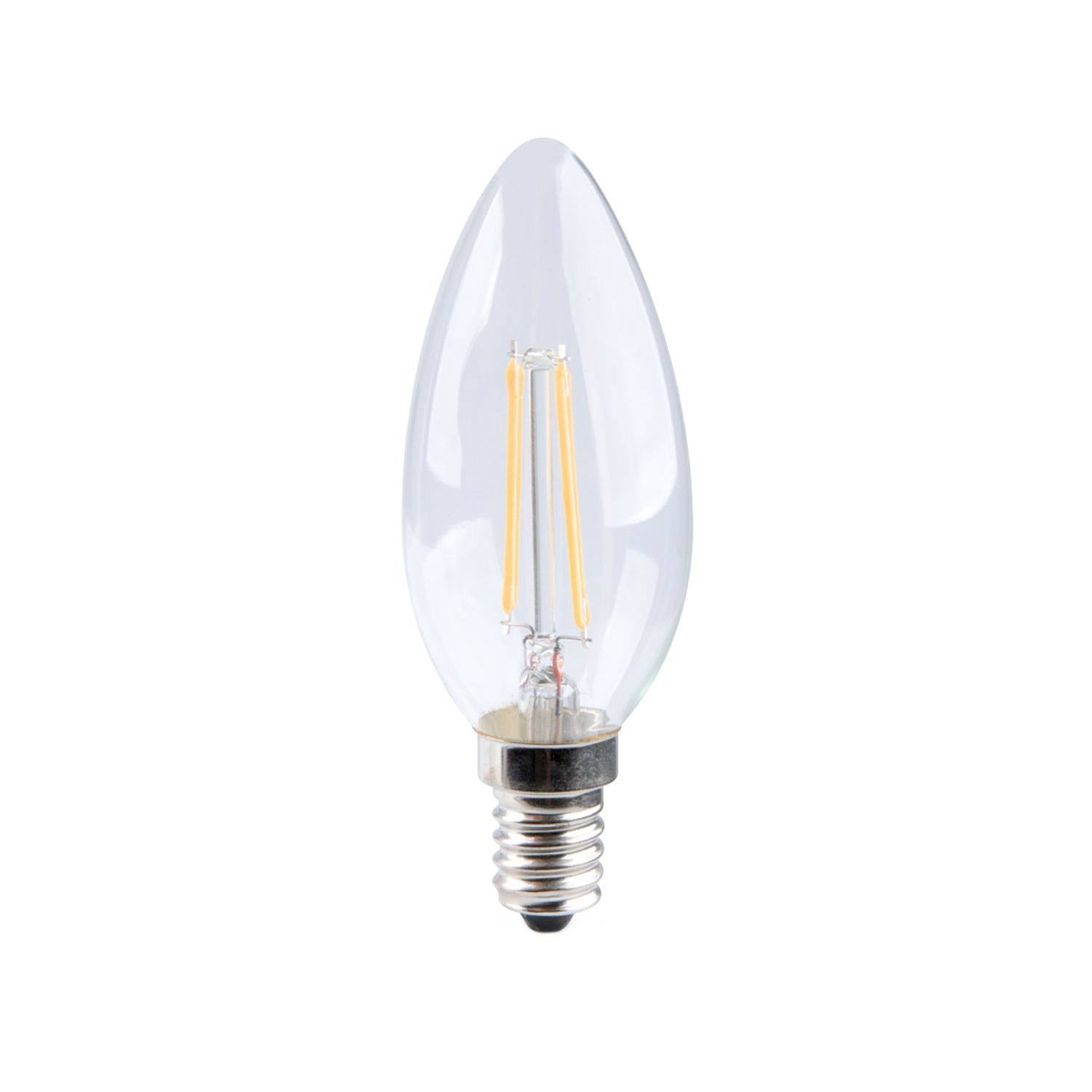 Průhledná LED žárovka Oliva 6W E14 2700K, 806 Lm