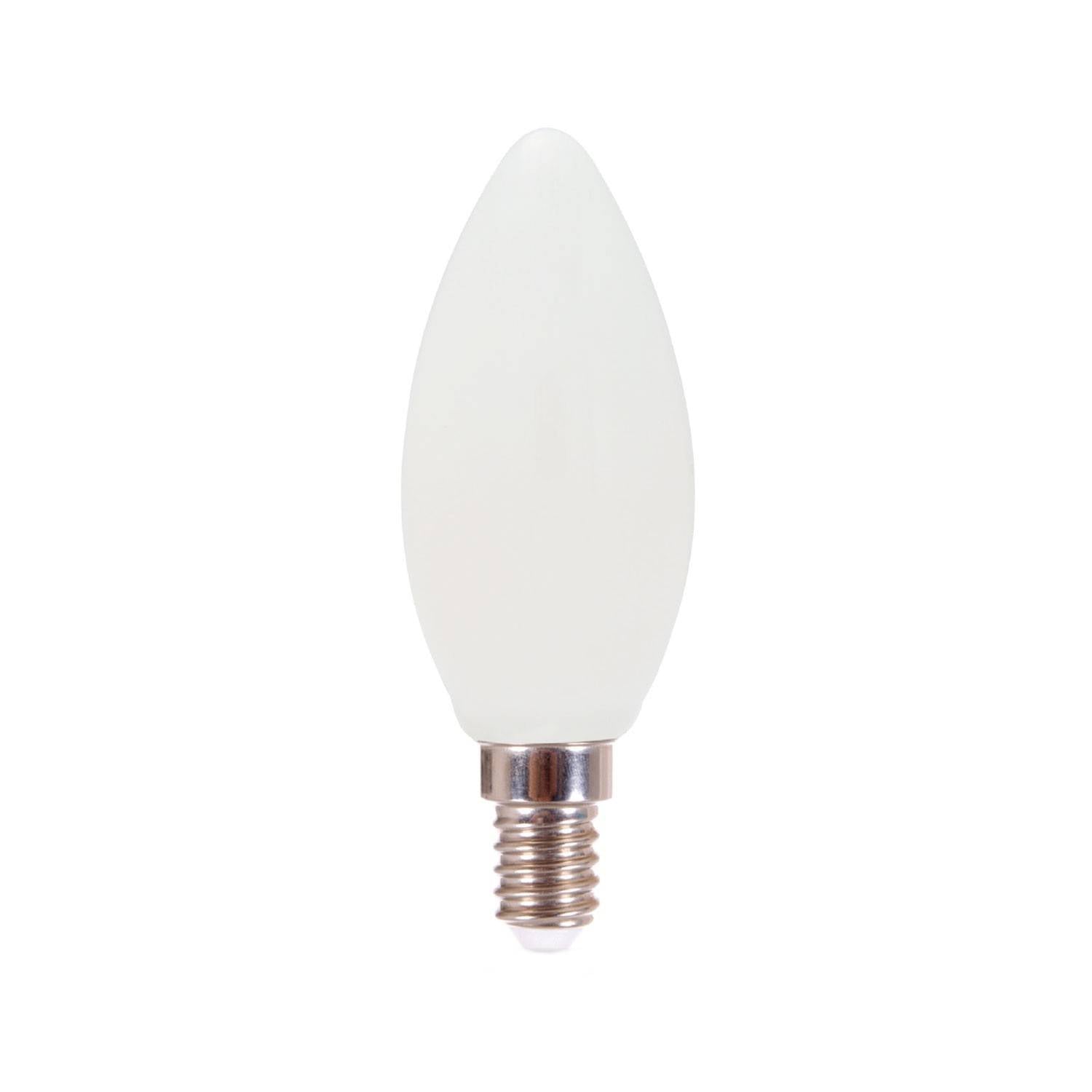 Mléčná LED žárovka Oliva 6W E14 2700K, 806 Lm