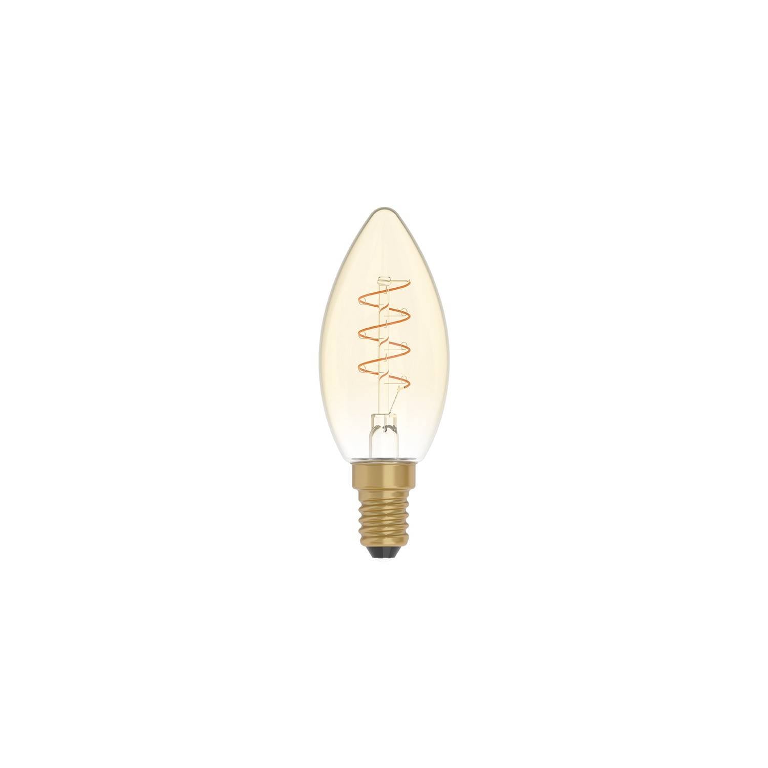 Stmívatelná LED zlatá svíčka C35, 2,5W E14, 1800K