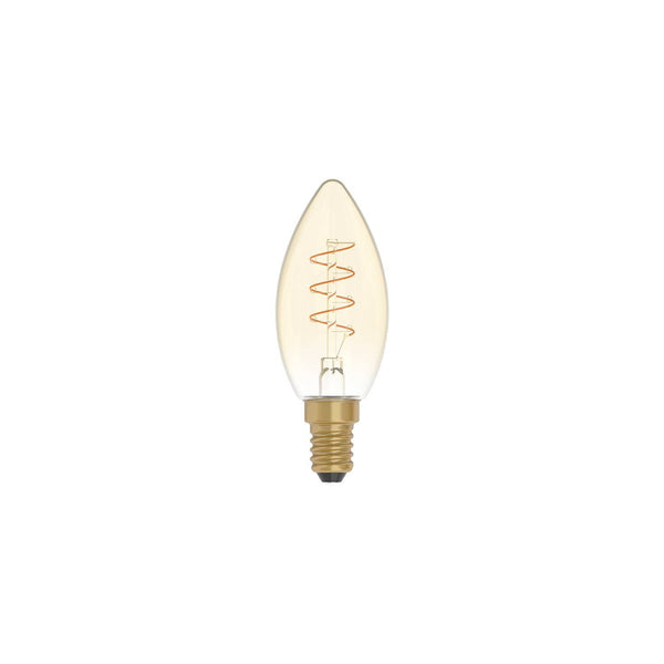 Stmívatelná LED zlatá svíčka C35, 2,5W E14, 1800K