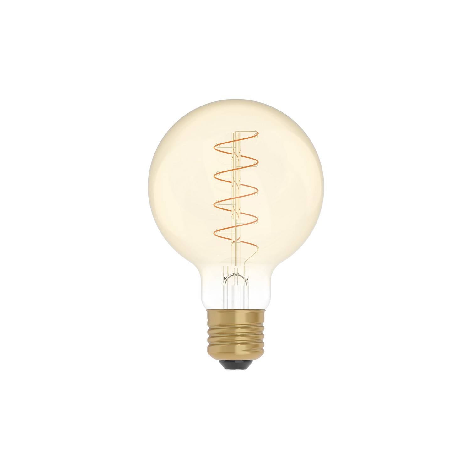 LED zlatá žárovka G80, 4W E27, stmívatelná 1800K