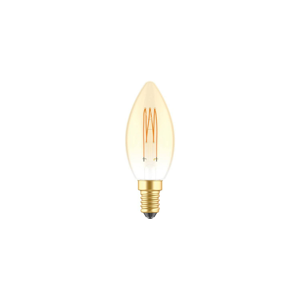 LED zlatá svíčková žárovka C35, 3,5W E14, stmívatelná 2700K