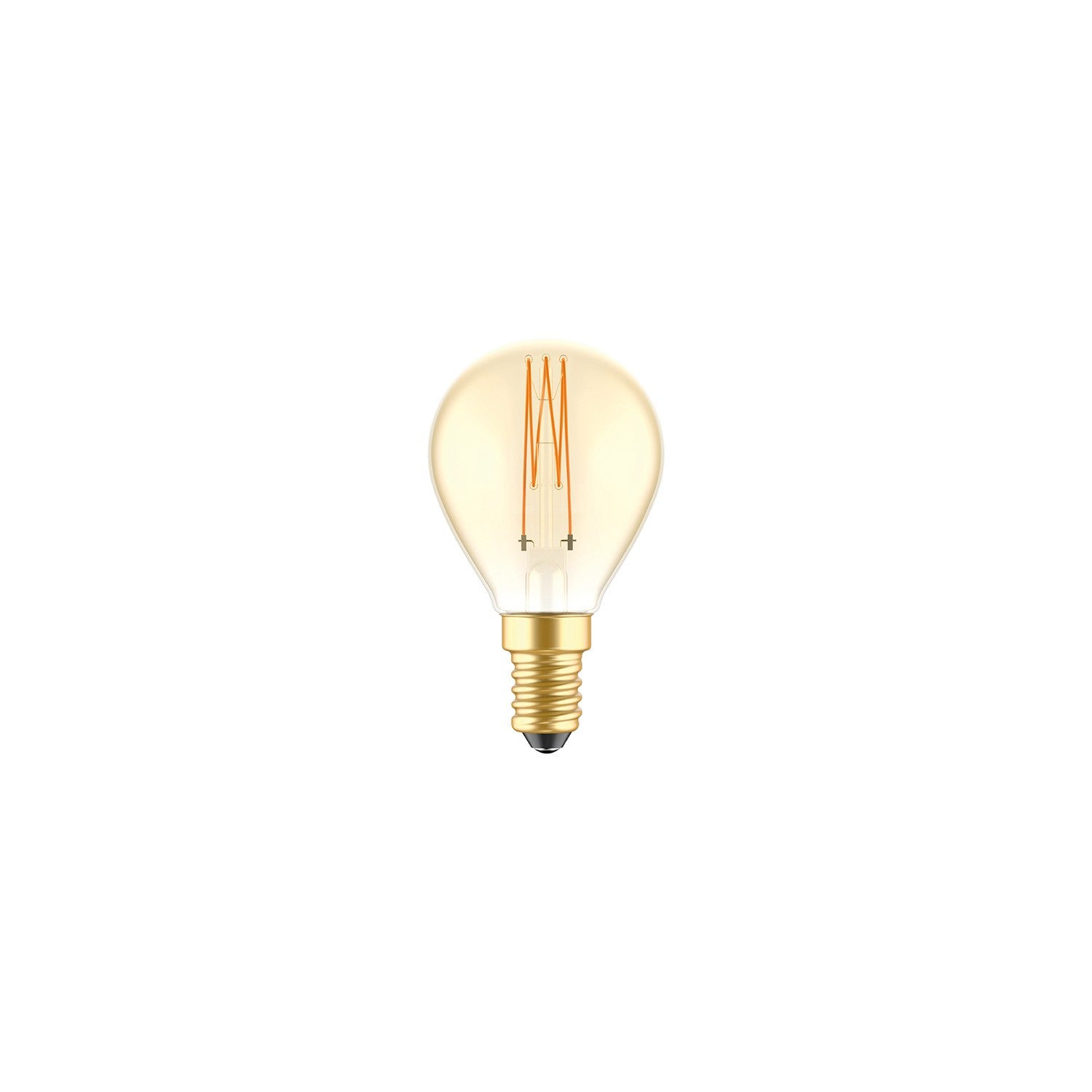 Stmívatelná LED zlatá žárovka C52, 3,4W E14, Mini glóbus 2700K