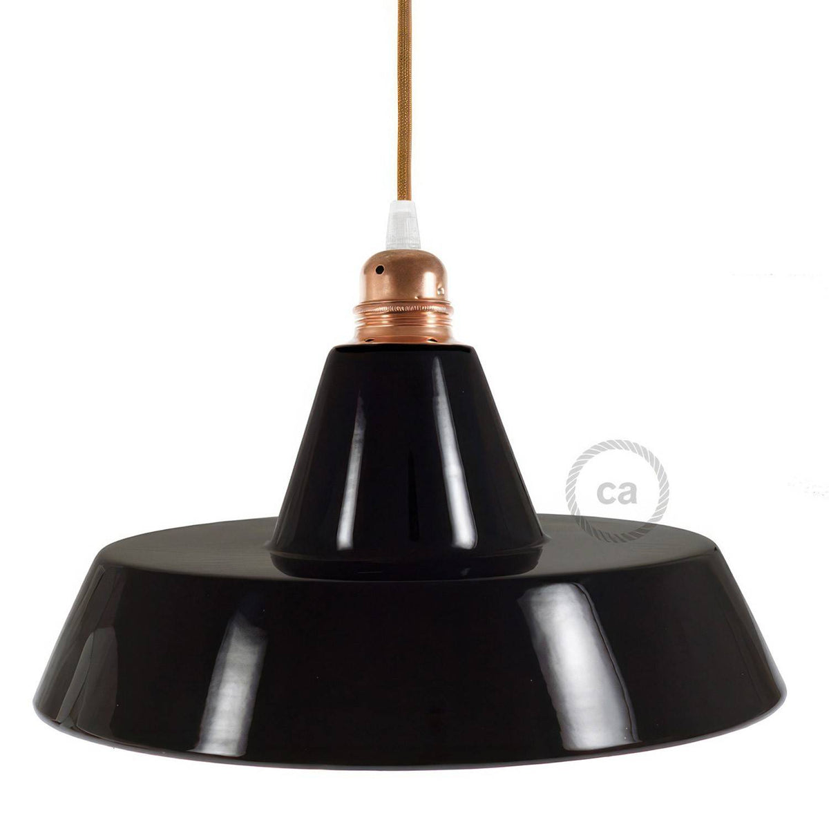 Industriální glazované keramické stínidlo Ø 305 mm pro E27 lampy