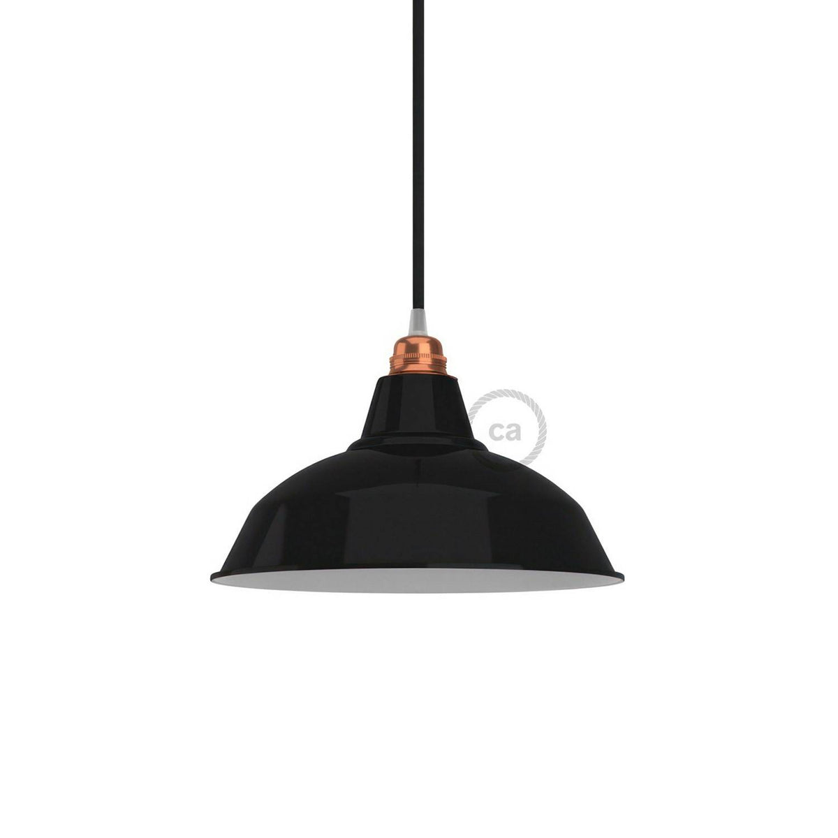 Lesklé smaltované stínidlo Bistrot E27, průměr 30 cm