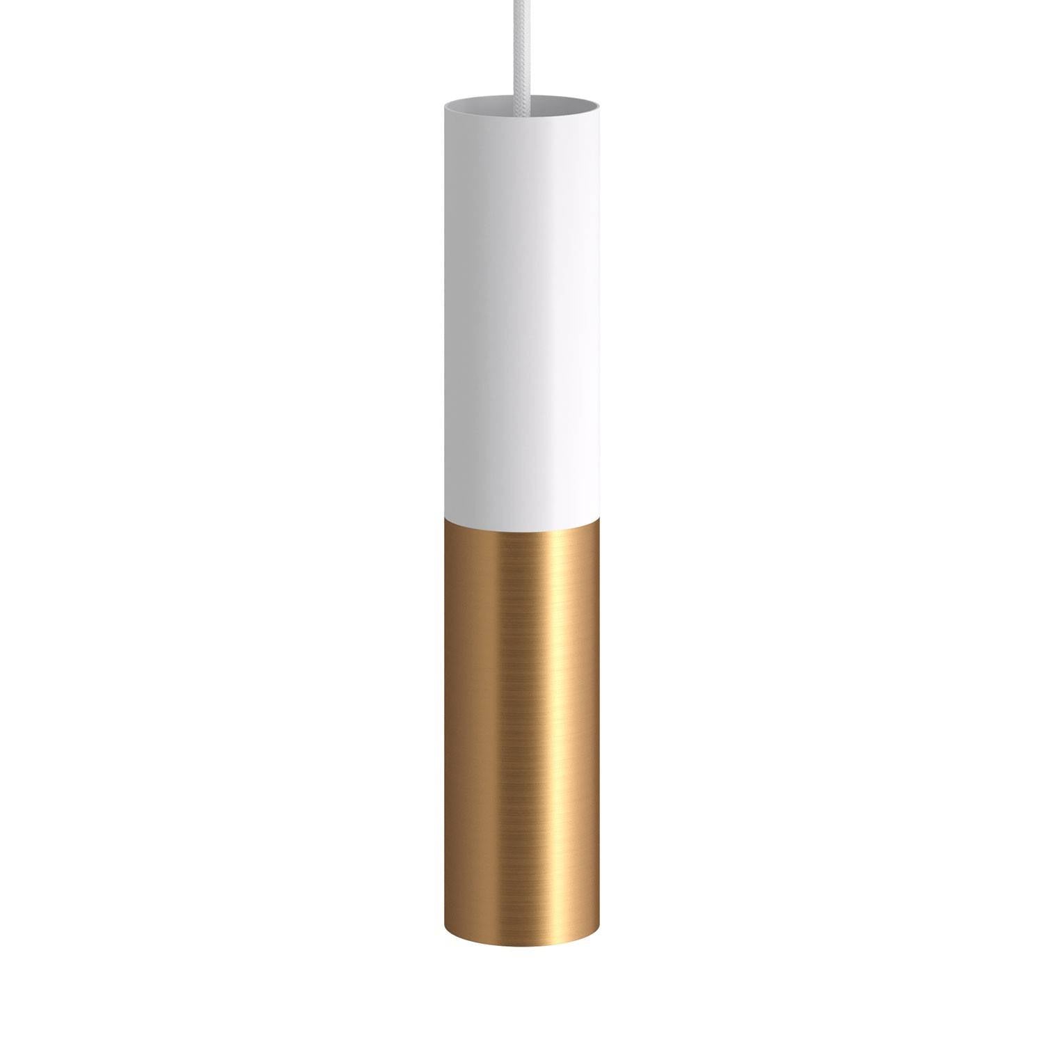 Dvojité kovové stínidlo Tub-E14 s objímkou E14, průměr 60 mm, výška 306 mm