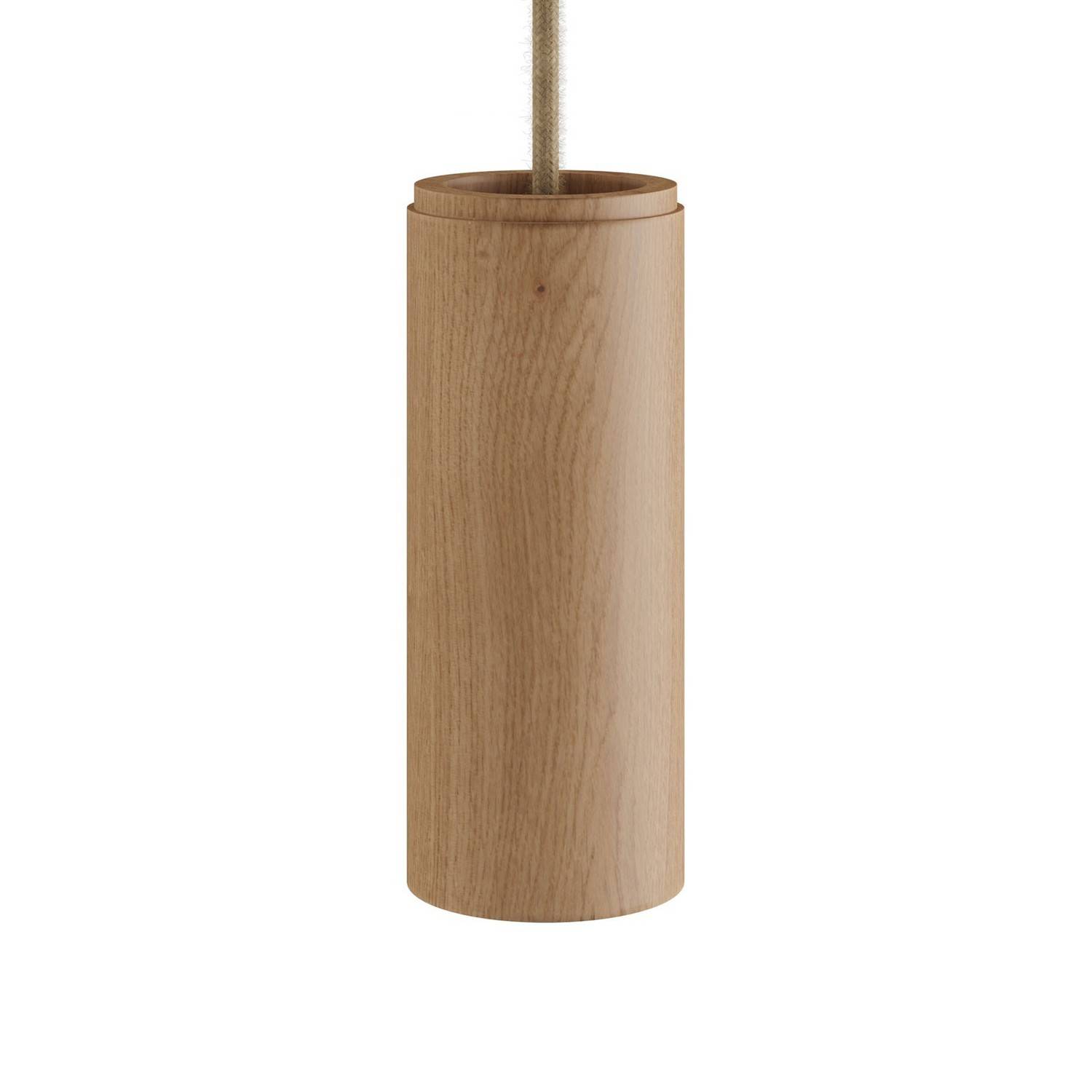 Dřevěné válcové stínidlo Tub-E14, průměr 60 mm, výška 150 mm