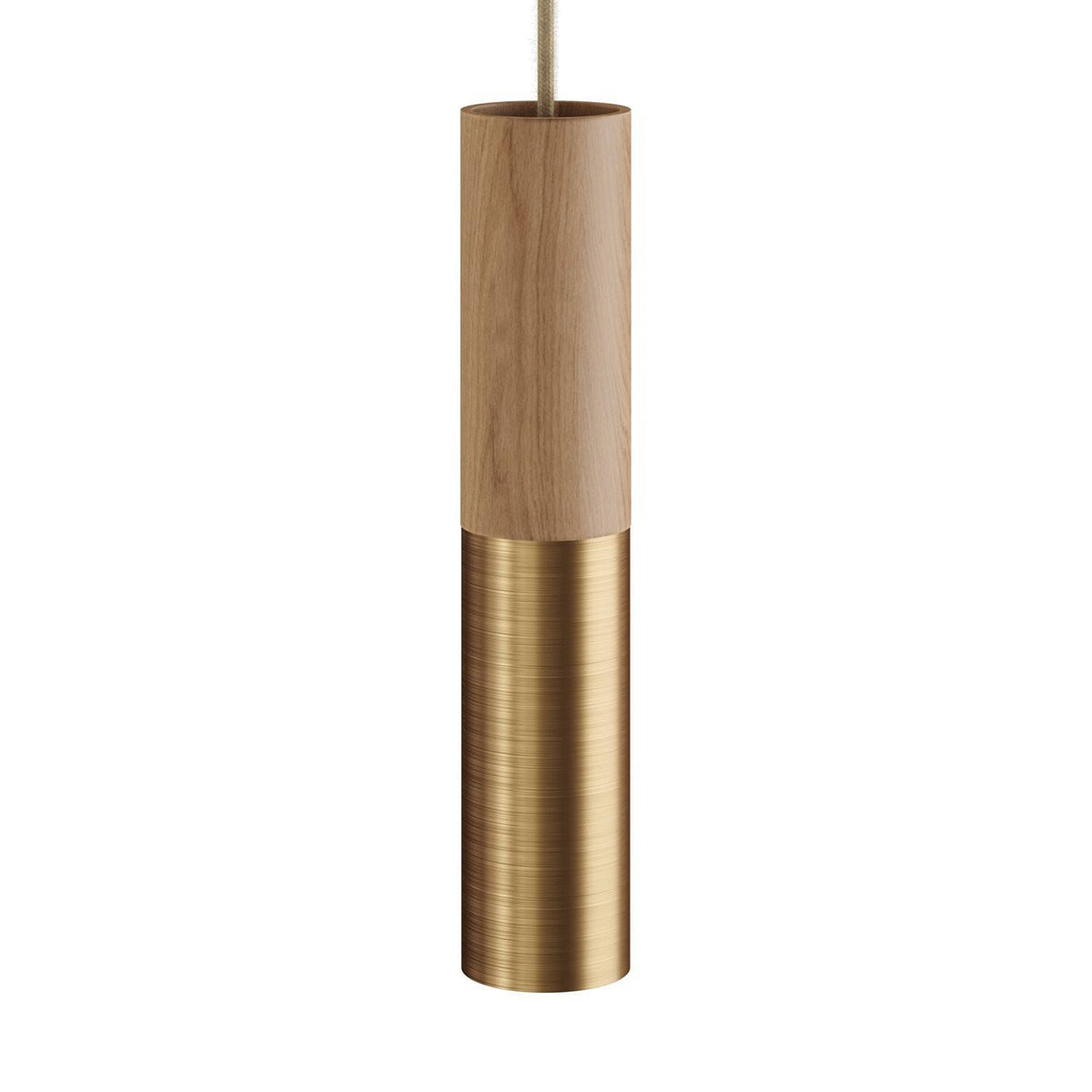 Tub-E14, dřevěné a kovové bodové stínidlo s E14 objímkou, průměr 60 mm, výška 300 mm