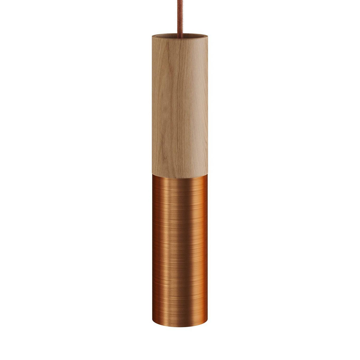 Tub-E14, dřevěné a kovové bodové stínidlo s E14 objímkou, průměr 60 mm, výška 300 mm