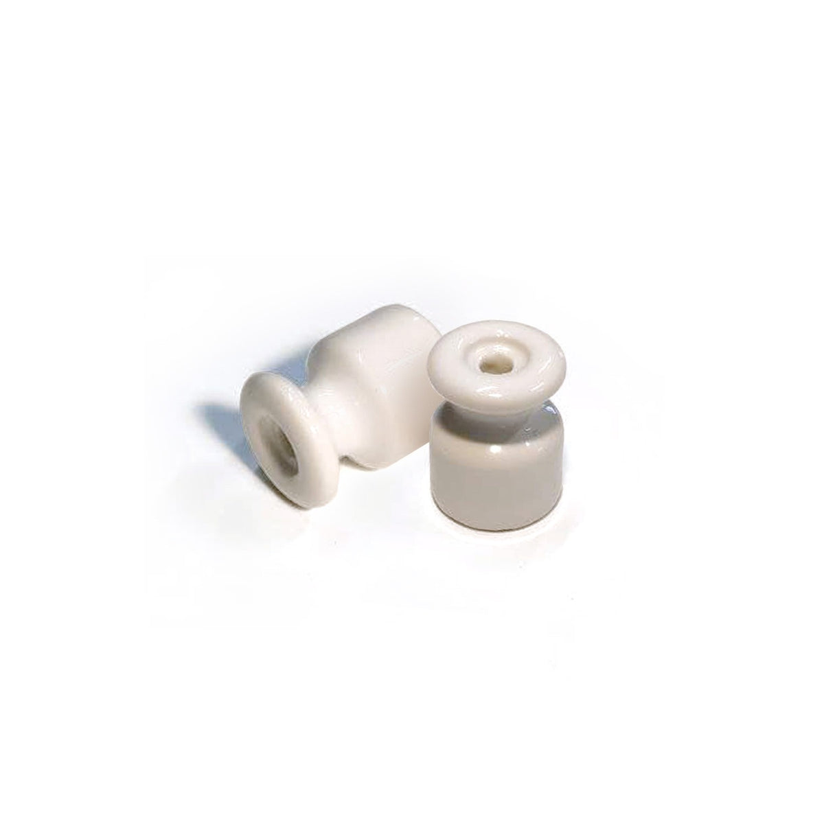 Porcelánový izolátor na kabel 18 mm, bílý/černý, 2ks