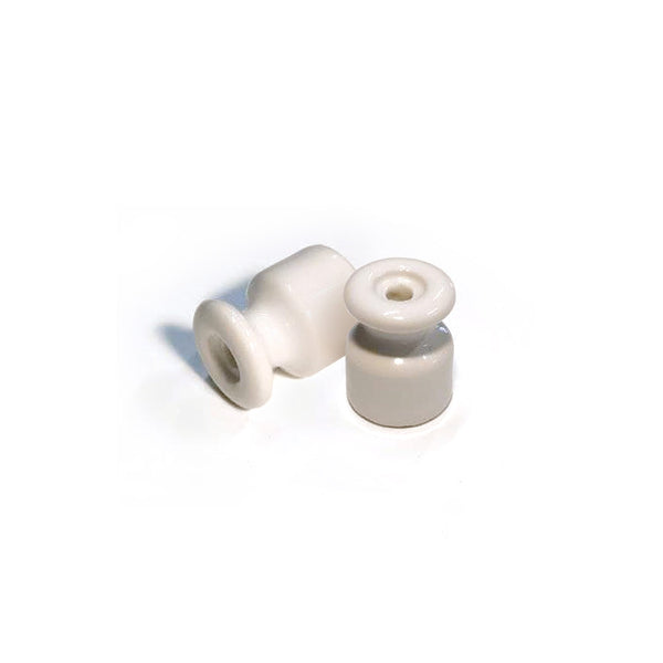Porcelánový izolátor na kabel 18 mm, bílý/černý, 2ks