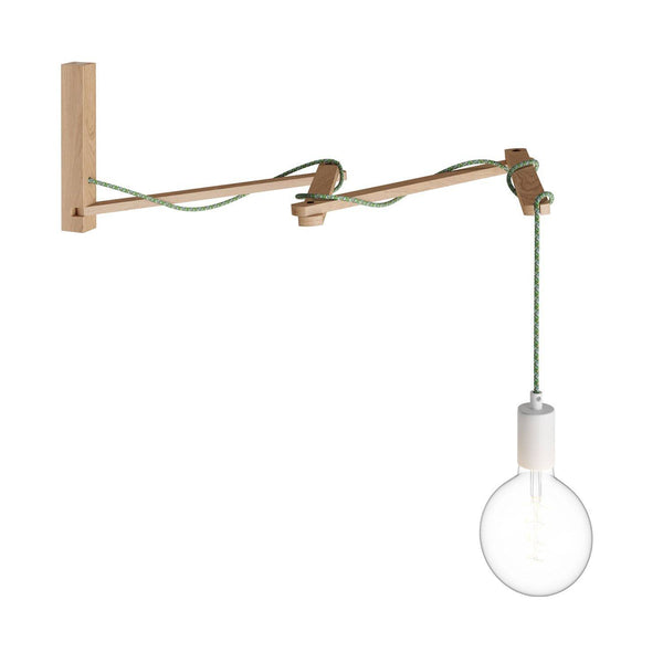 Pinocchio XL, nastavitelný bukový nástěnný držák pro lampy, 400 mm