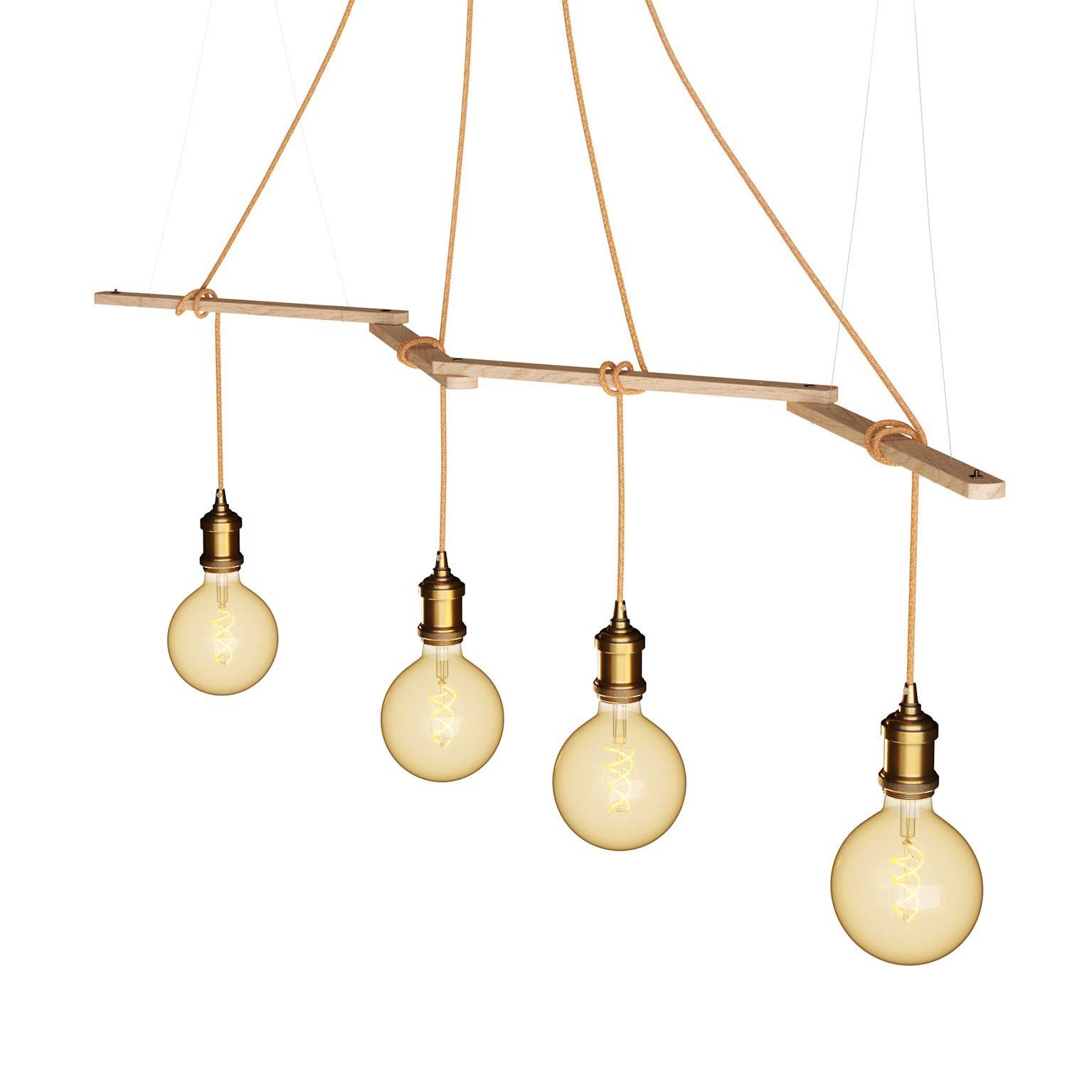 Zigh-Zagh, nastavitelná buková stropní konzola pro závěsné lampy, 400 mm