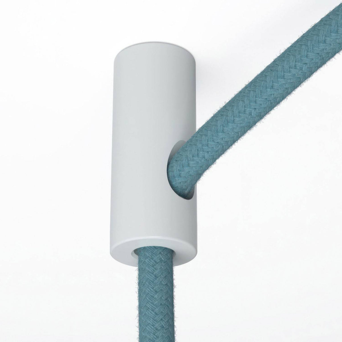 Plastový decentralizér stropní háček pro textilní kabely, průměr 2 cm, délka 4,5 cm
